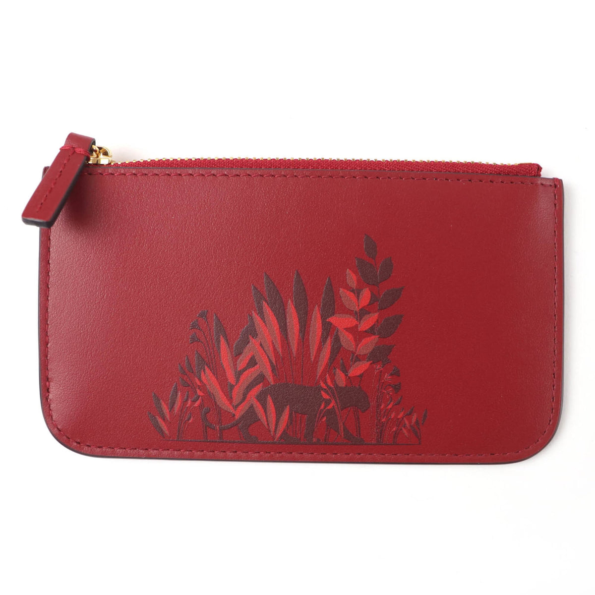 Cartier Bordeaux Leather Coin Purse/Coin Case (Pre-Owned)