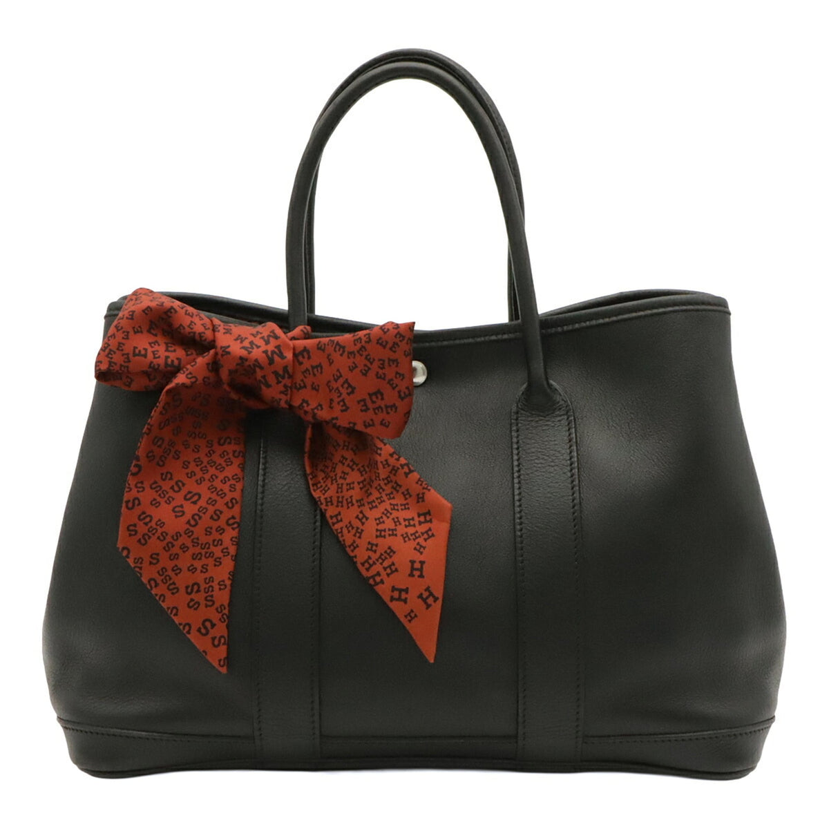 Hermes Black Gulliver Leather Handbag Tote Bag (Pre-Owned)