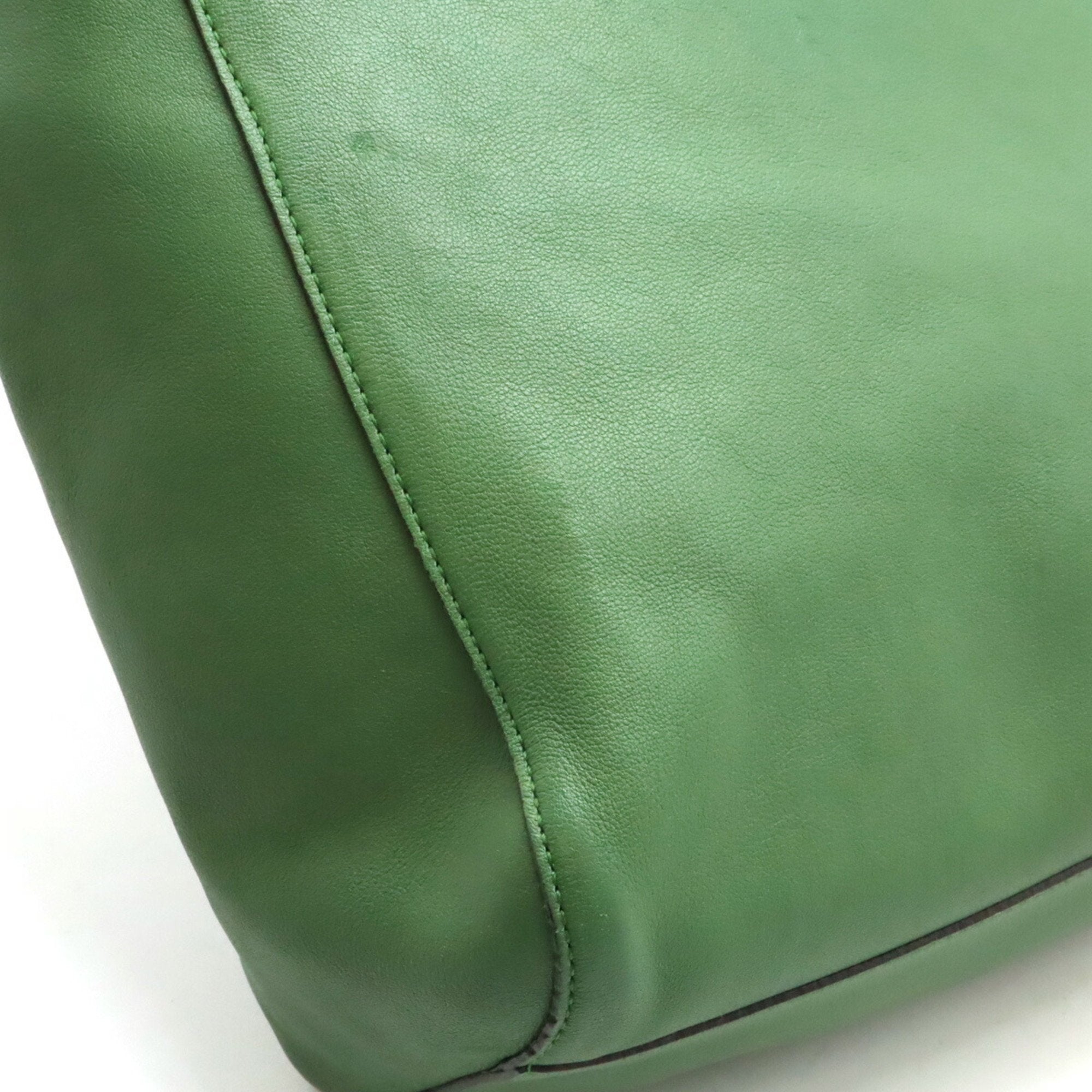 Loewe Green Leather Shoulder Bag Tote Bag (Pre-Owned)