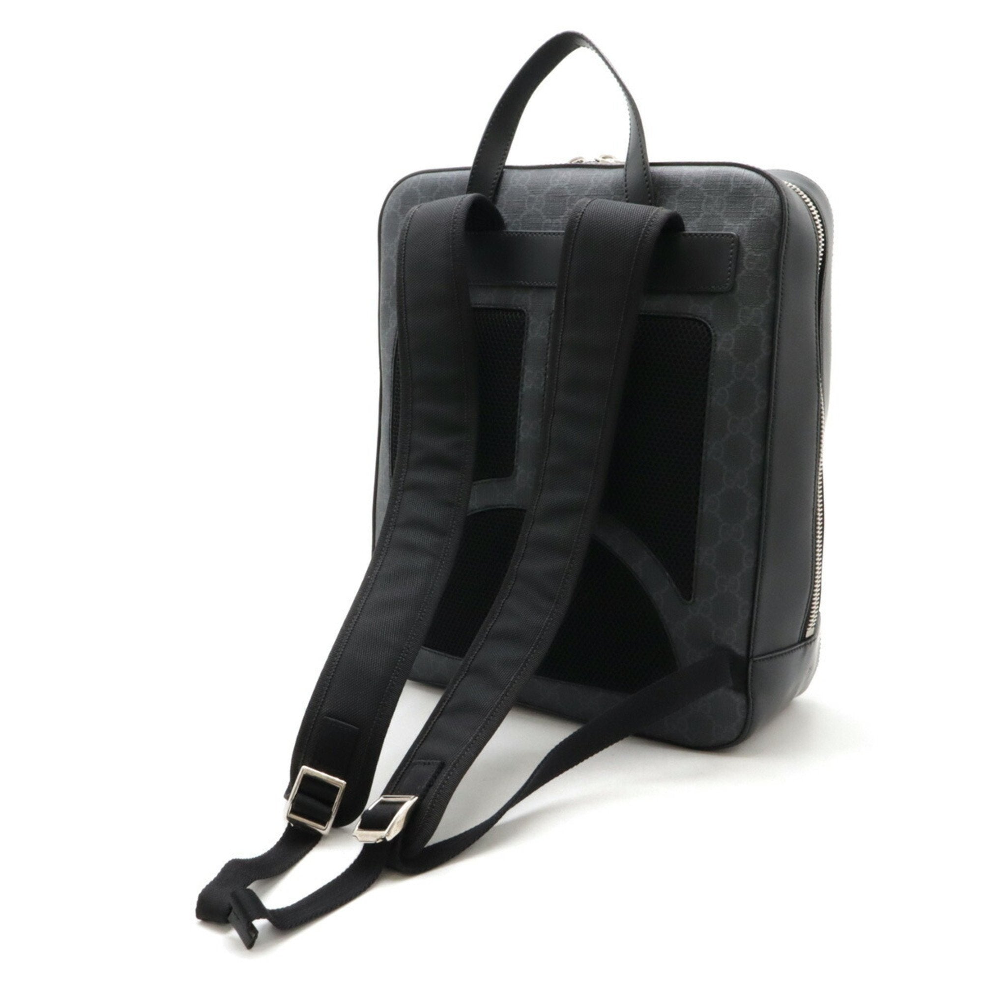 Gucci Black Dark Gray Navy Red Color Pvc Leather Backpack (Pre-Owned)