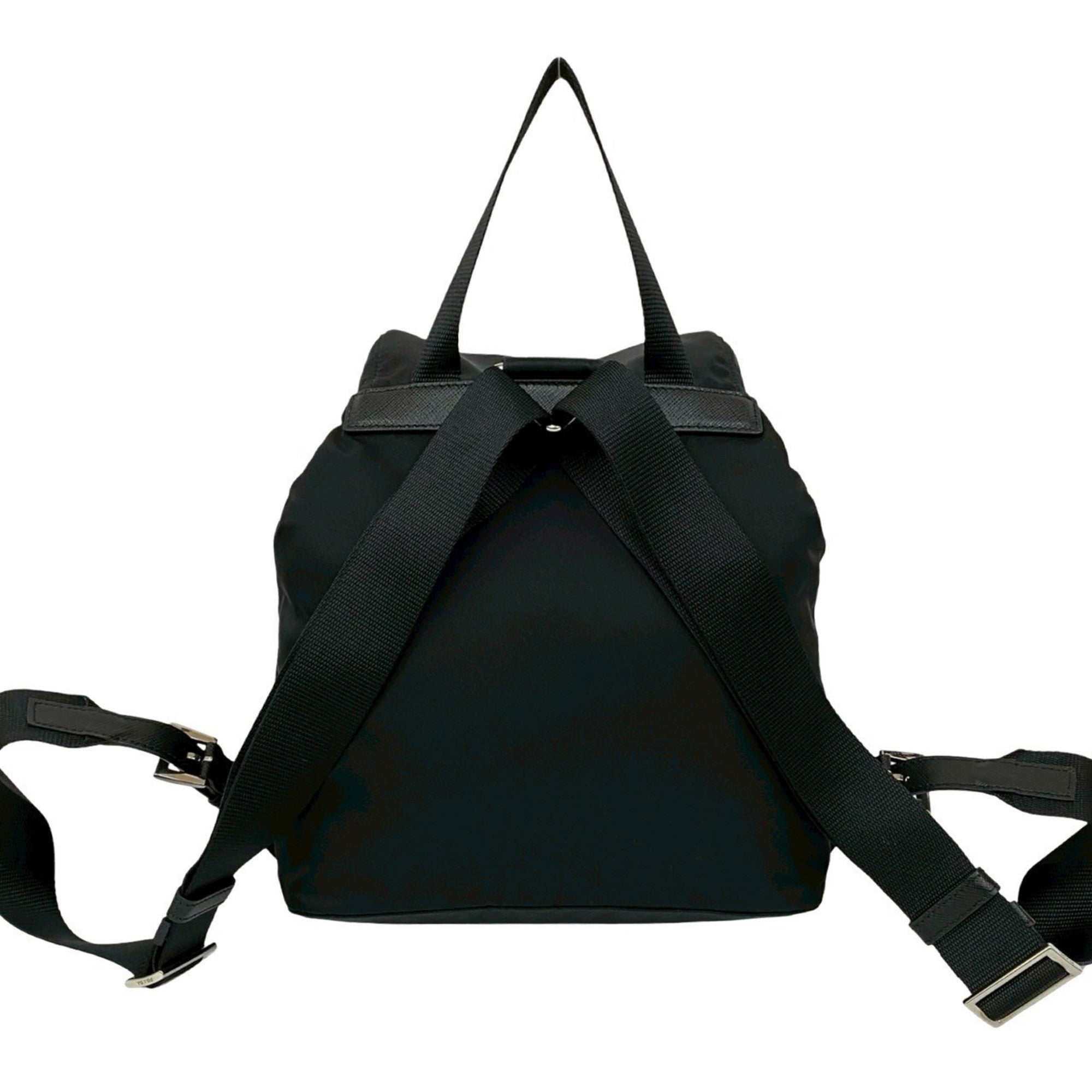 Prada Black Nylon Leather Backpack (Pre-Owned)