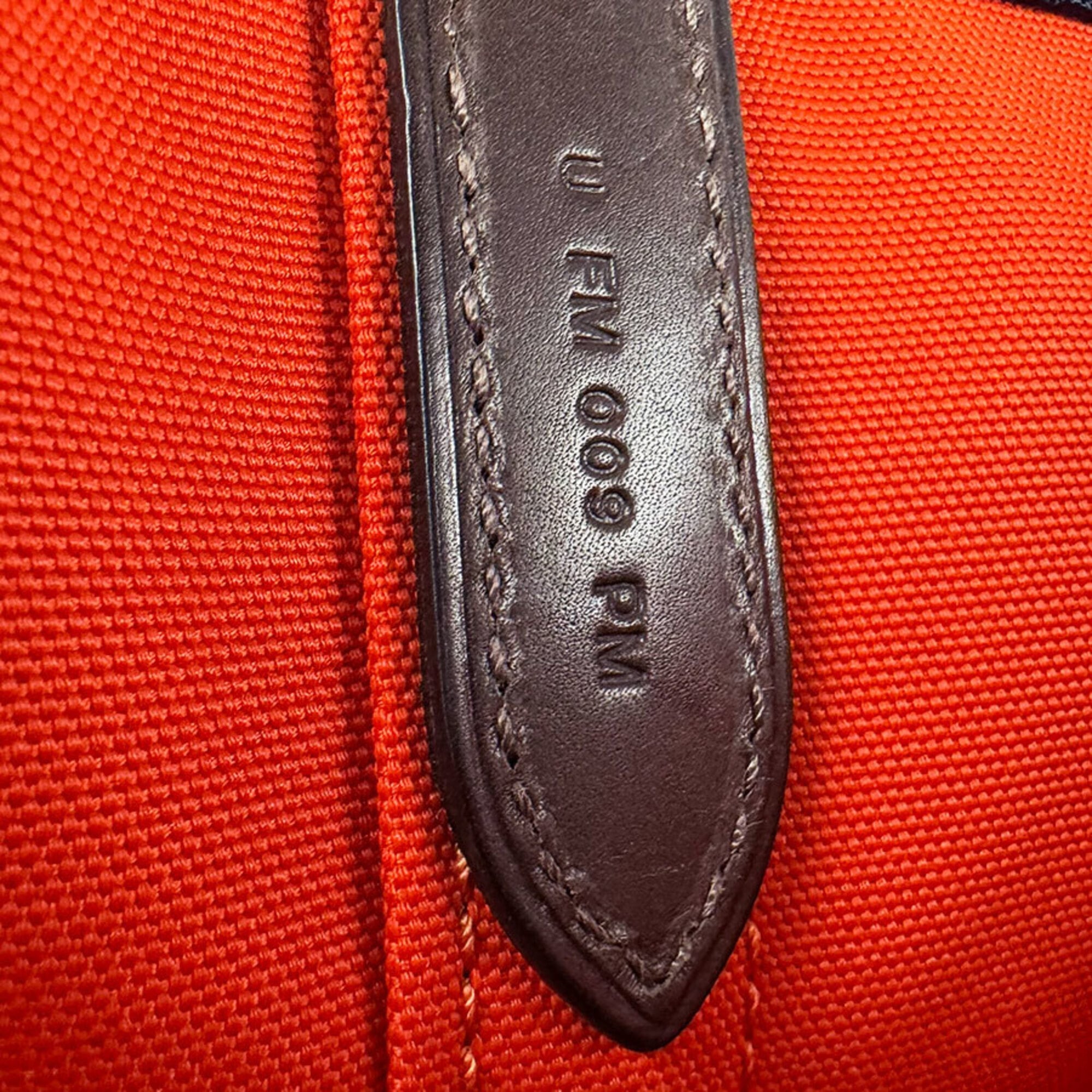 Hermes Brown Navy Canvas Handbag Shoulder Bag (Pre-Owned)