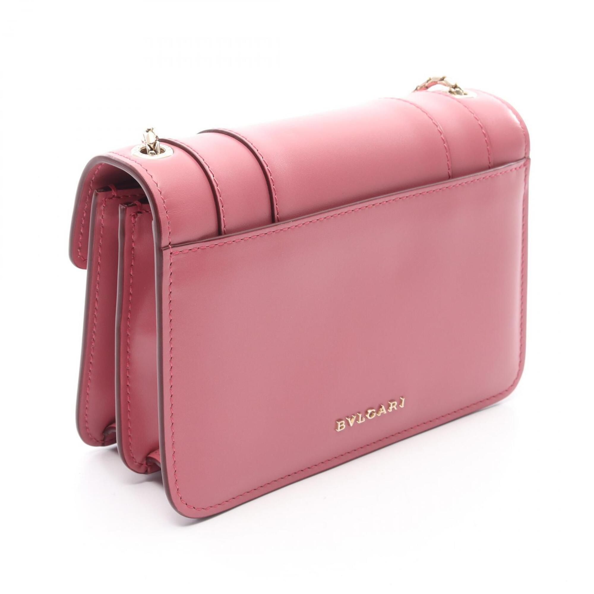 Bvlgari Pink Leather Handbag Shoulder Bag (Pre-Owned)