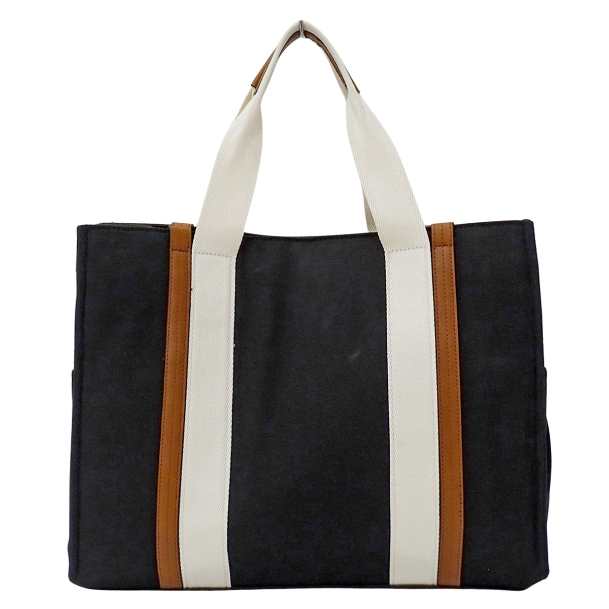 Chloé Black Canvas Shoulder Bag Tote Bag (Pre-Owned)