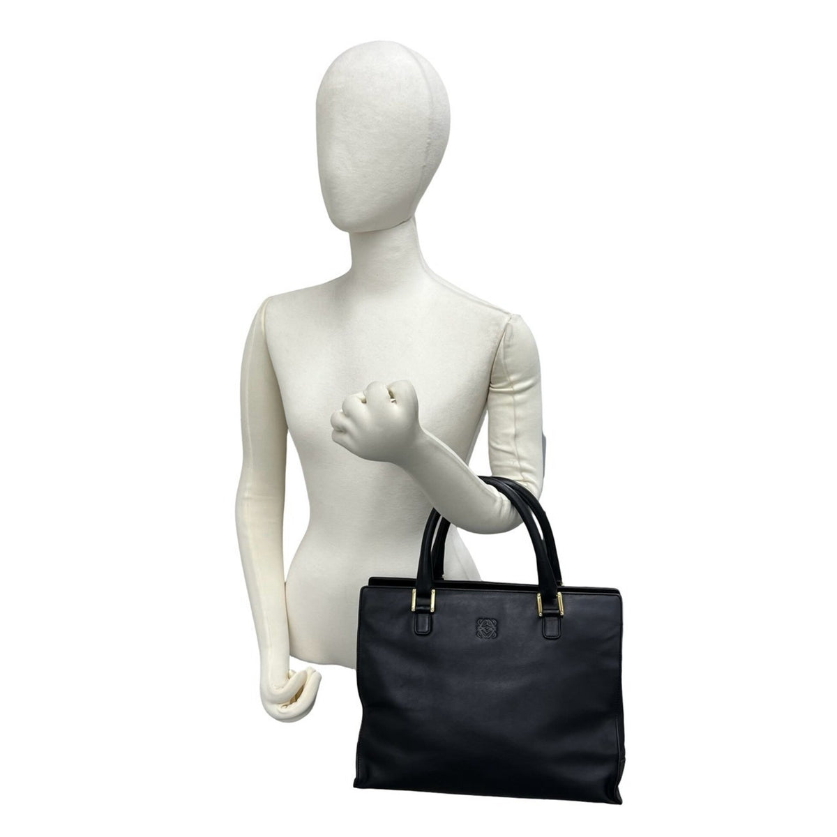 Loewe Black Leather Handbag Tote Bag (Pre-Owned)