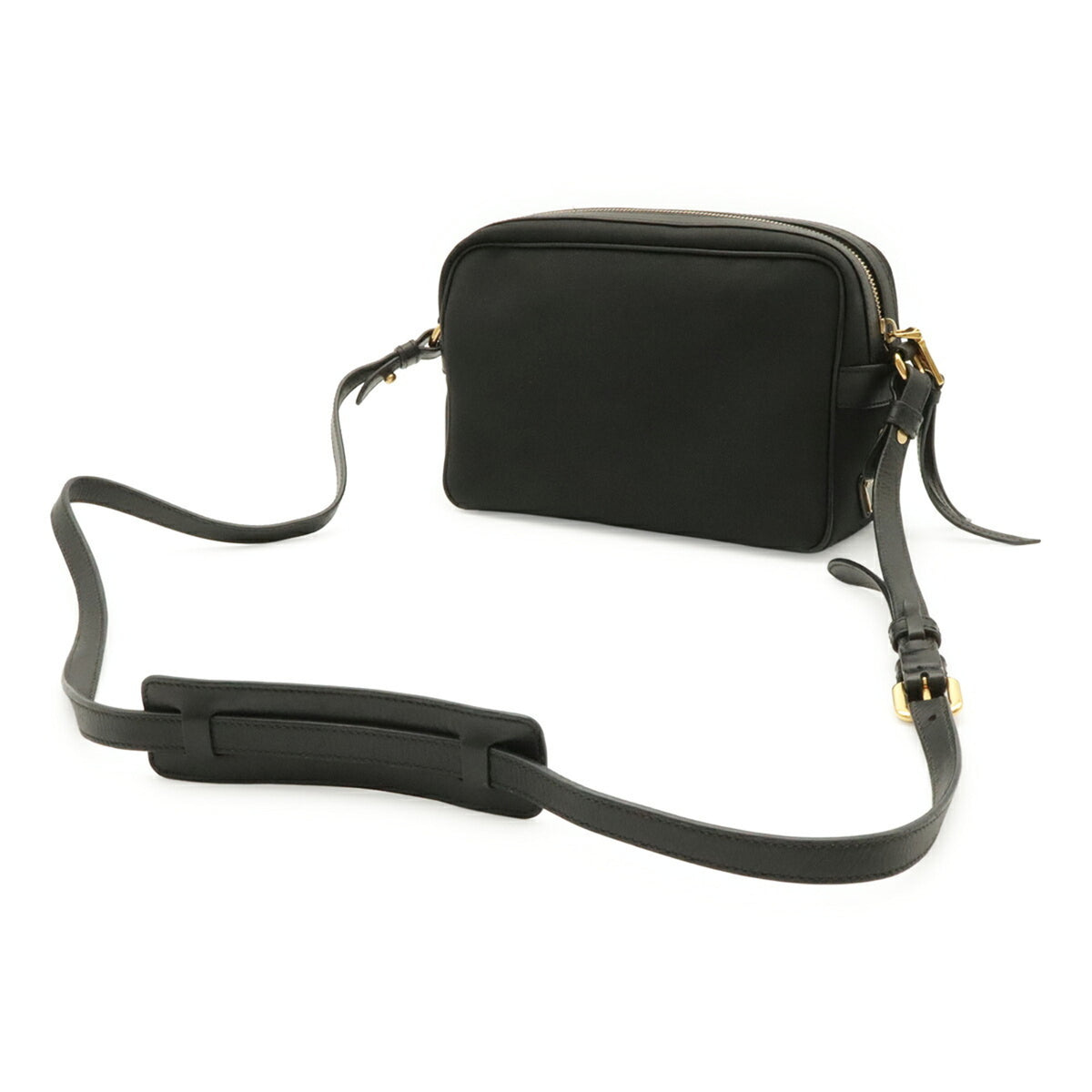 Prada Black Nero Canvas Leather Shoulder Bag (Pre-Owned)