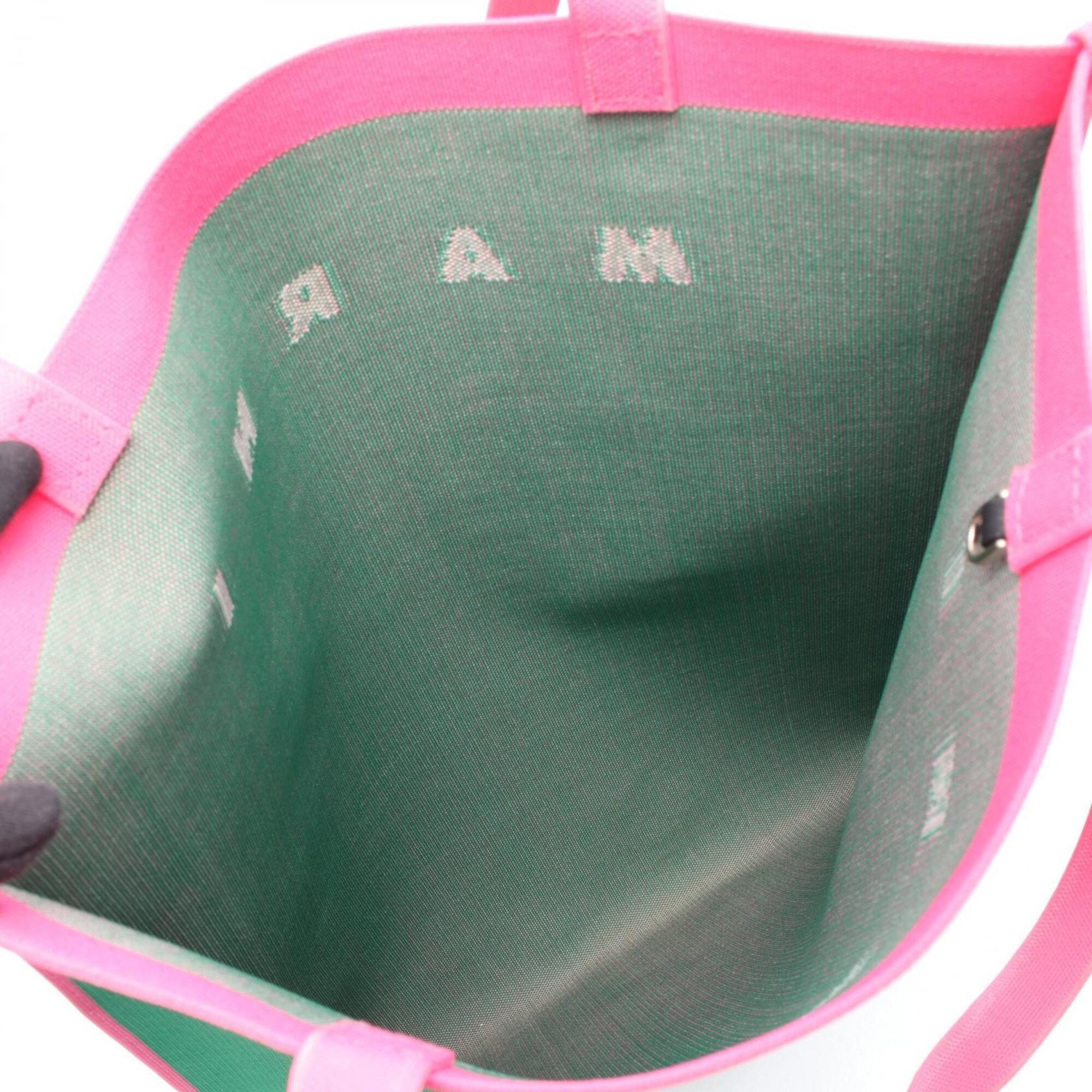 Marni Green Pink Polyester Handbag Tote Bag (Pre-Owned)