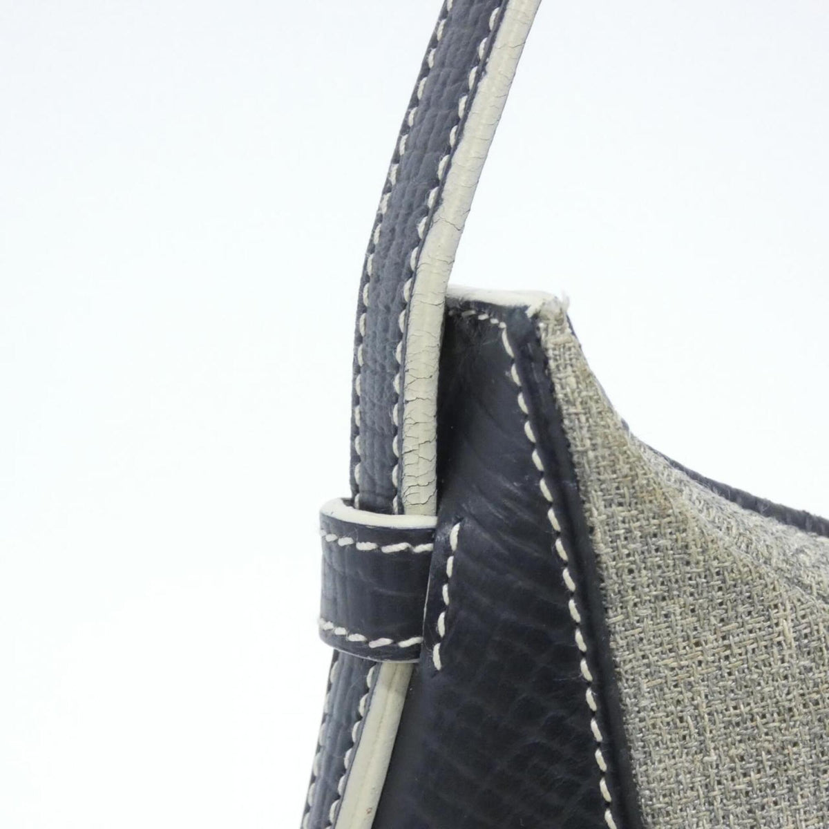 Loewe Gray Navy Canvas Leather Shoulder Bag (Pre-Owned)