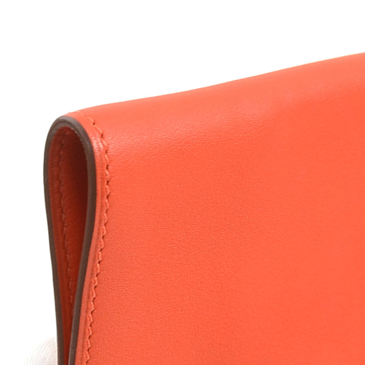 Hermes Red Orange Leather Clutch Bag (Pre-Owned)