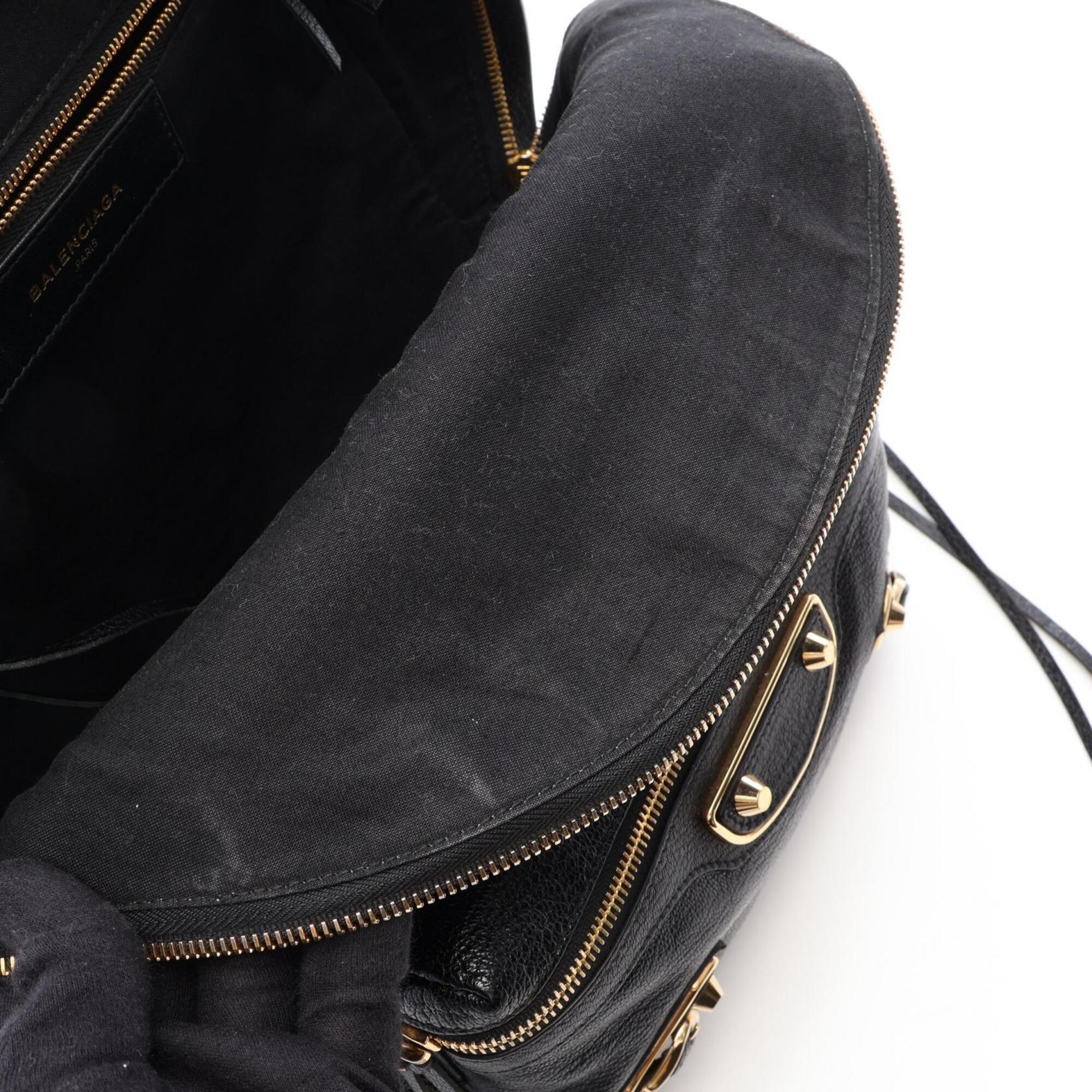 Balenciaga Black Leather Backpack Handbag (Pre-Owned)