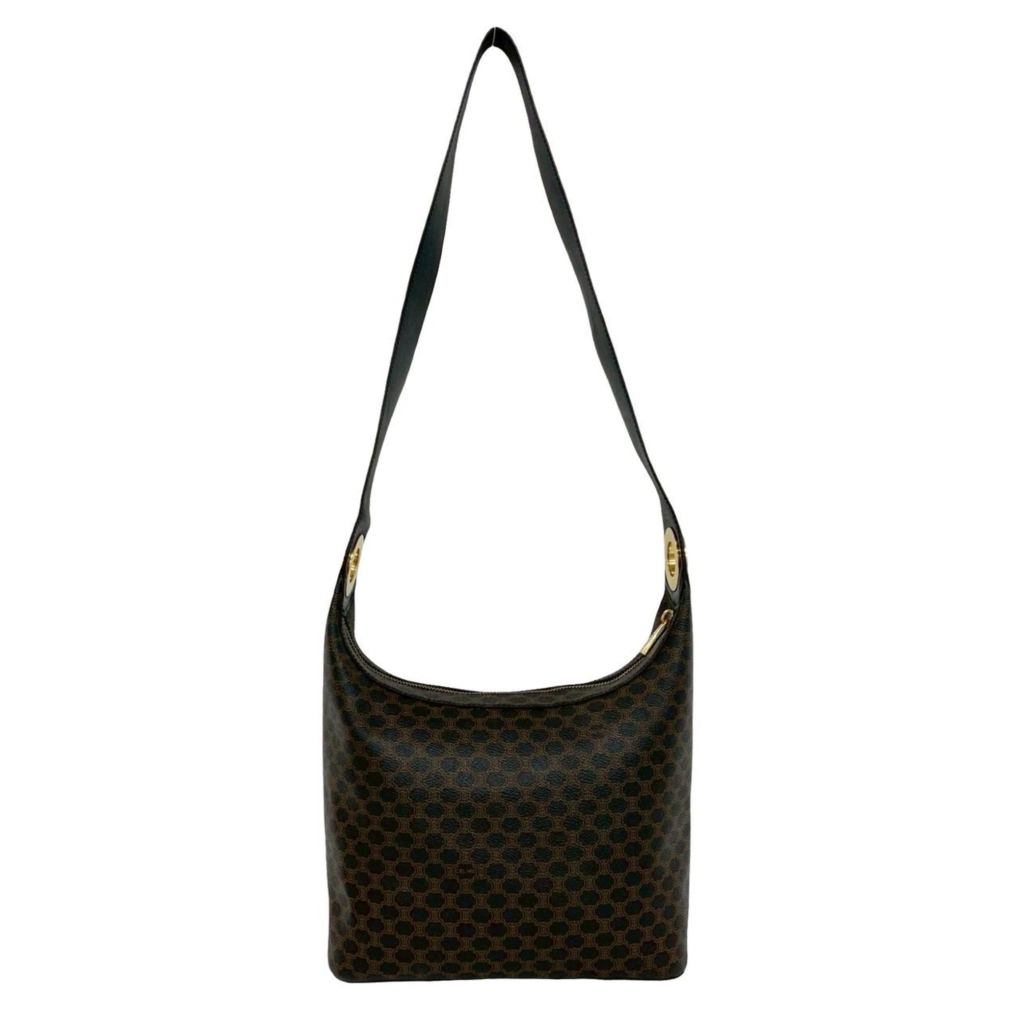 Celine Black Brown Leather Pvc Shoulder Bag (Pre-Owned)