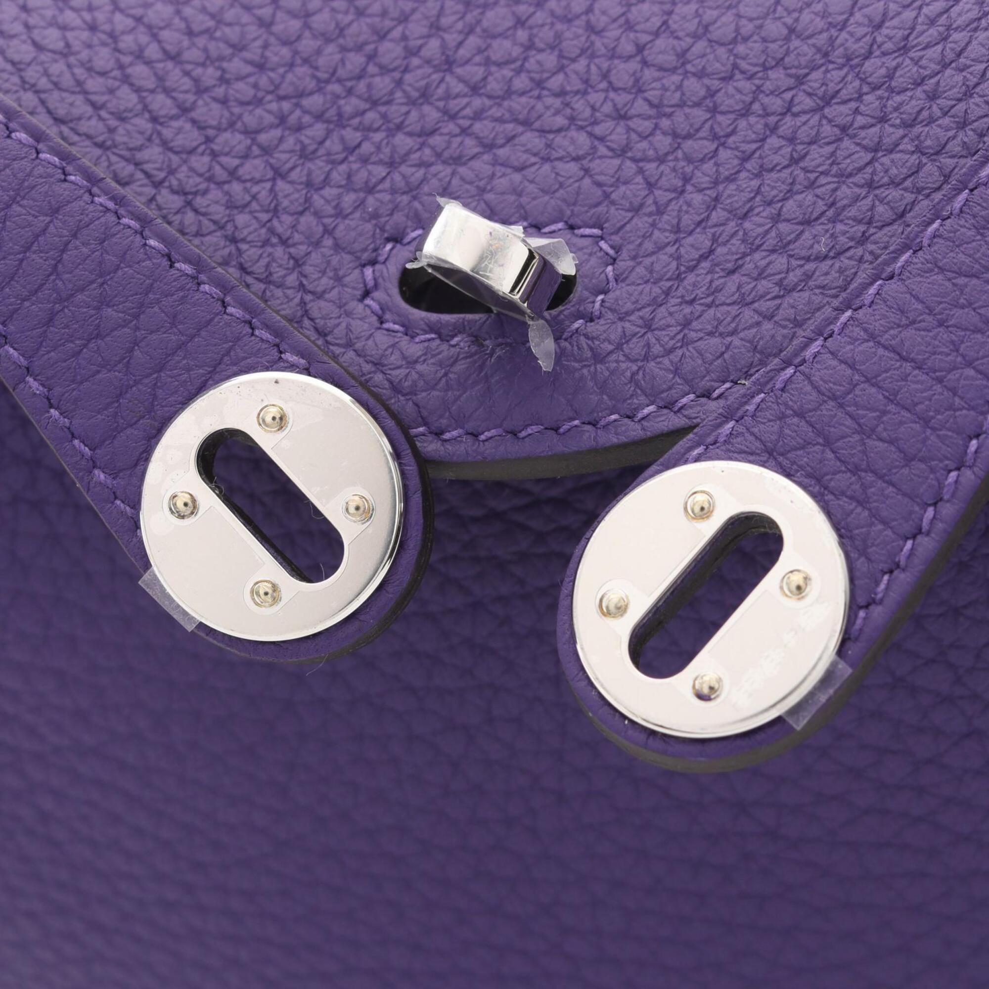 Hermes Purple Taurillon Clemence Leather Handbag Shoulder Bag (Pre-Owned)