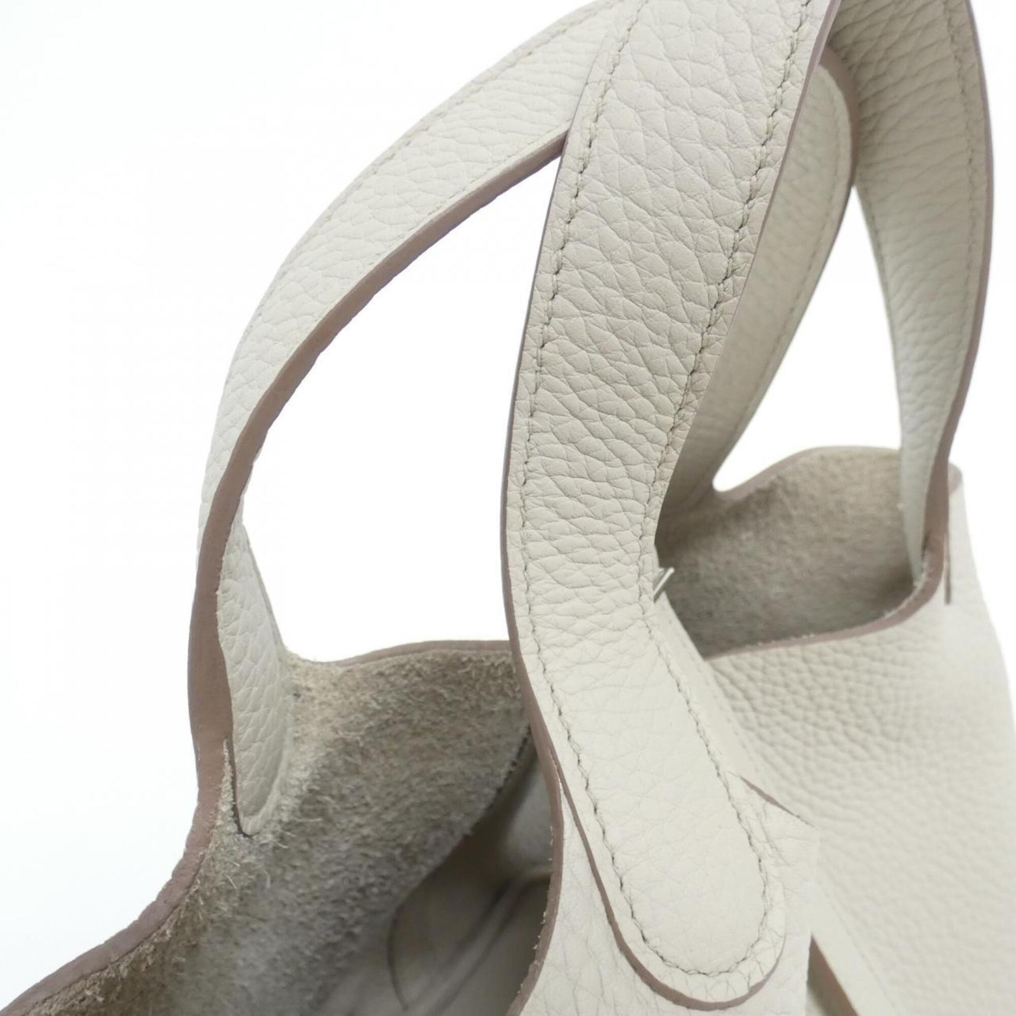 Hermes White Taurillon Clemence Leather Handbag (Pre-Owned)