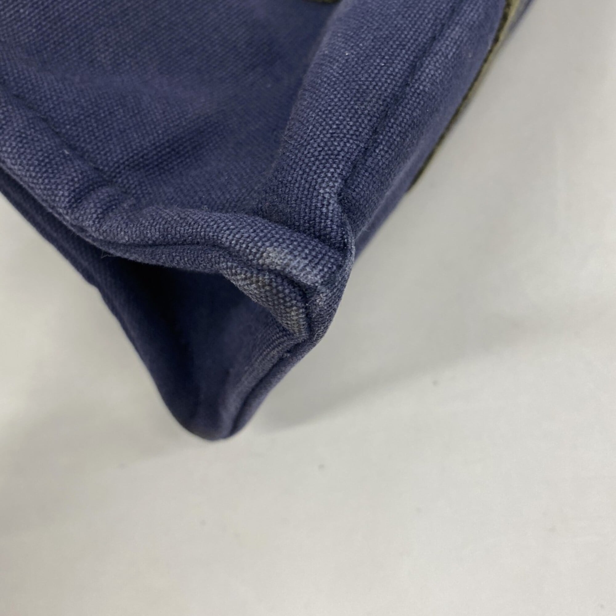 Hermes Navy Canvas Handbag (Pre-Owned)