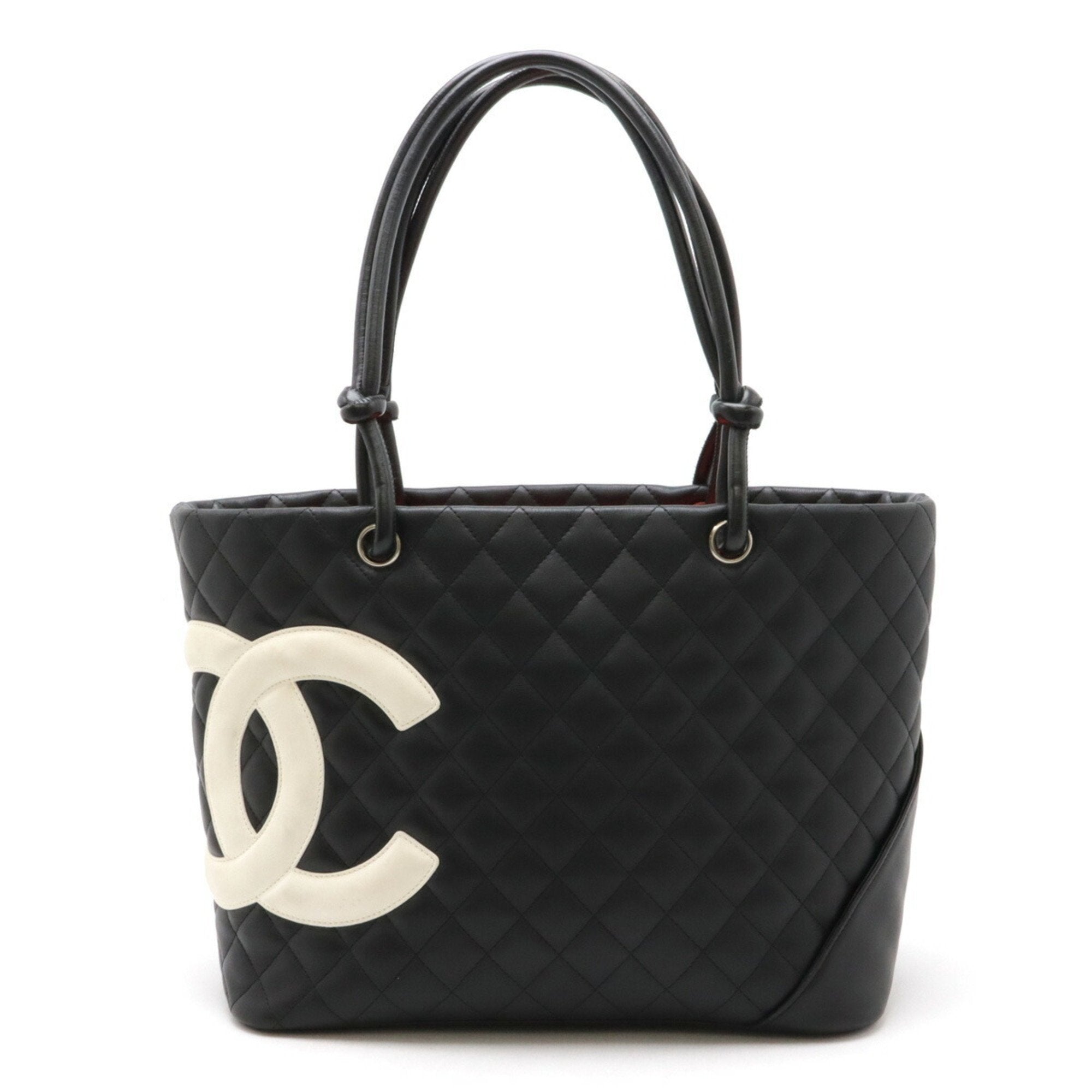 Chanel Black White Cambon Ligne Shoulder Bag Tote Bag (Pre-Owned)