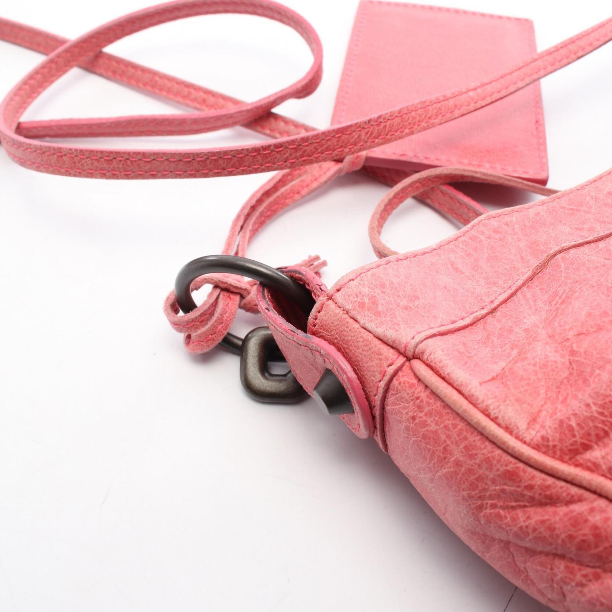 Balenciaga Hip Pink Leather Handbag Shoulder Bag (Pre-Owned)