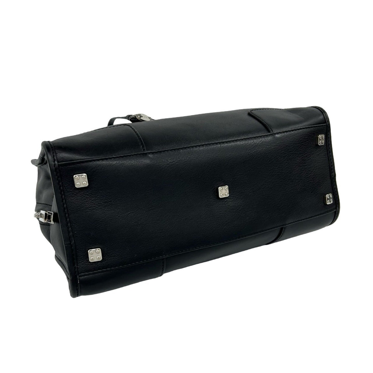 Loewe Black Leather Boston Bag Handbag Tote Bag (Pre-Owned)