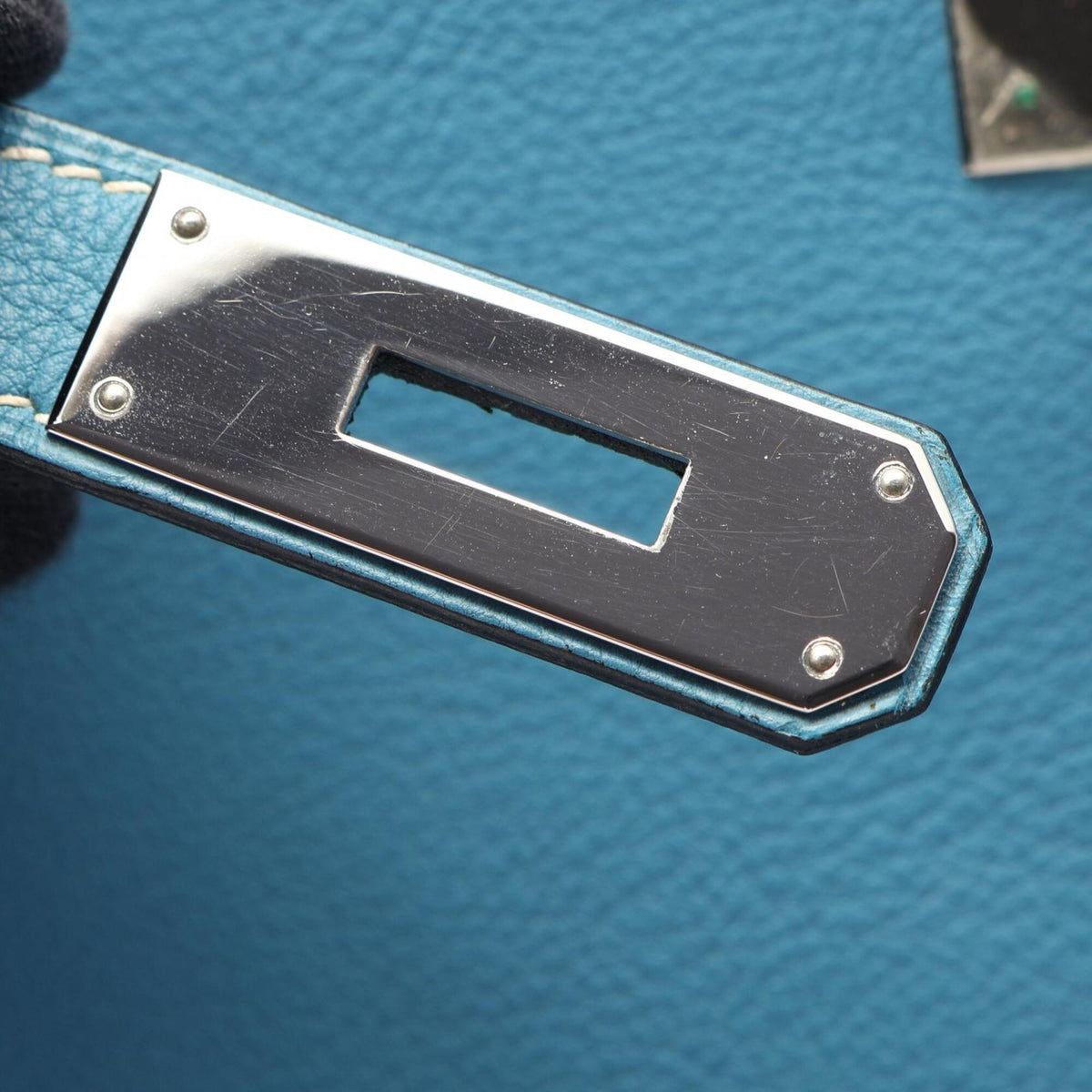 Hermes Blue Taurillon Clemence Leather Backpack Handbag (Pre-Owned)