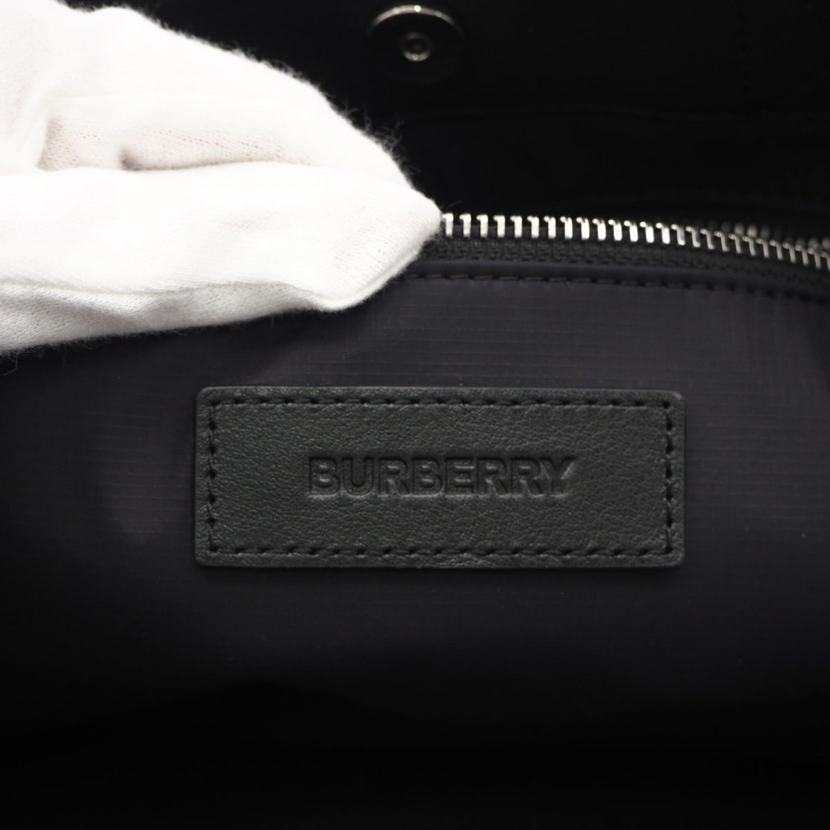 Burberry Black White Nylon Tote Bag (Pre-Owned)