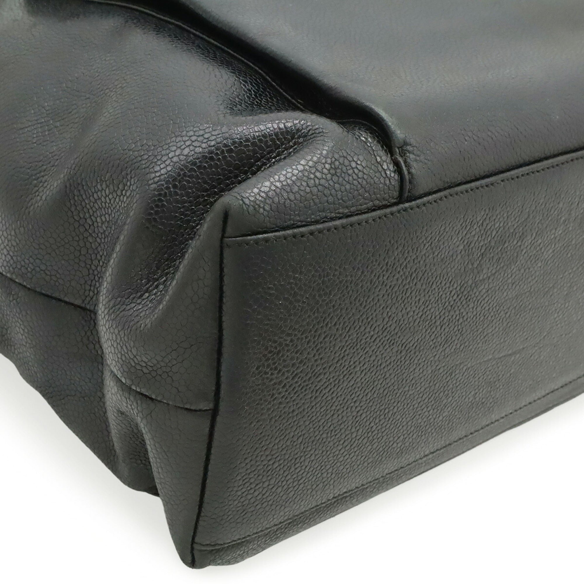 Chanel Black Leather Shoulder Bag Tote Bag (Pre-Owned)