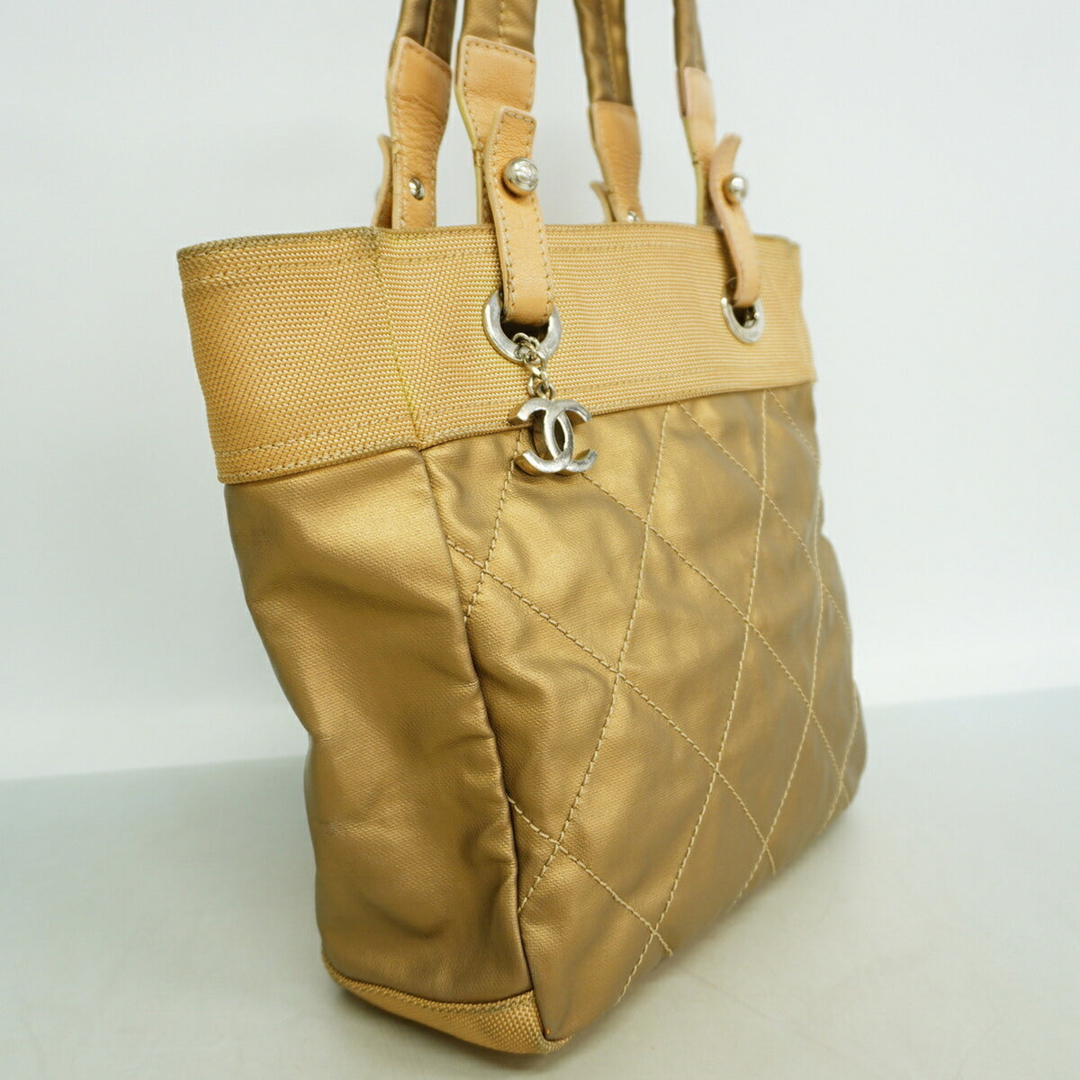 Chanel Beige Canvas Tote Bag (Pre-Owned)