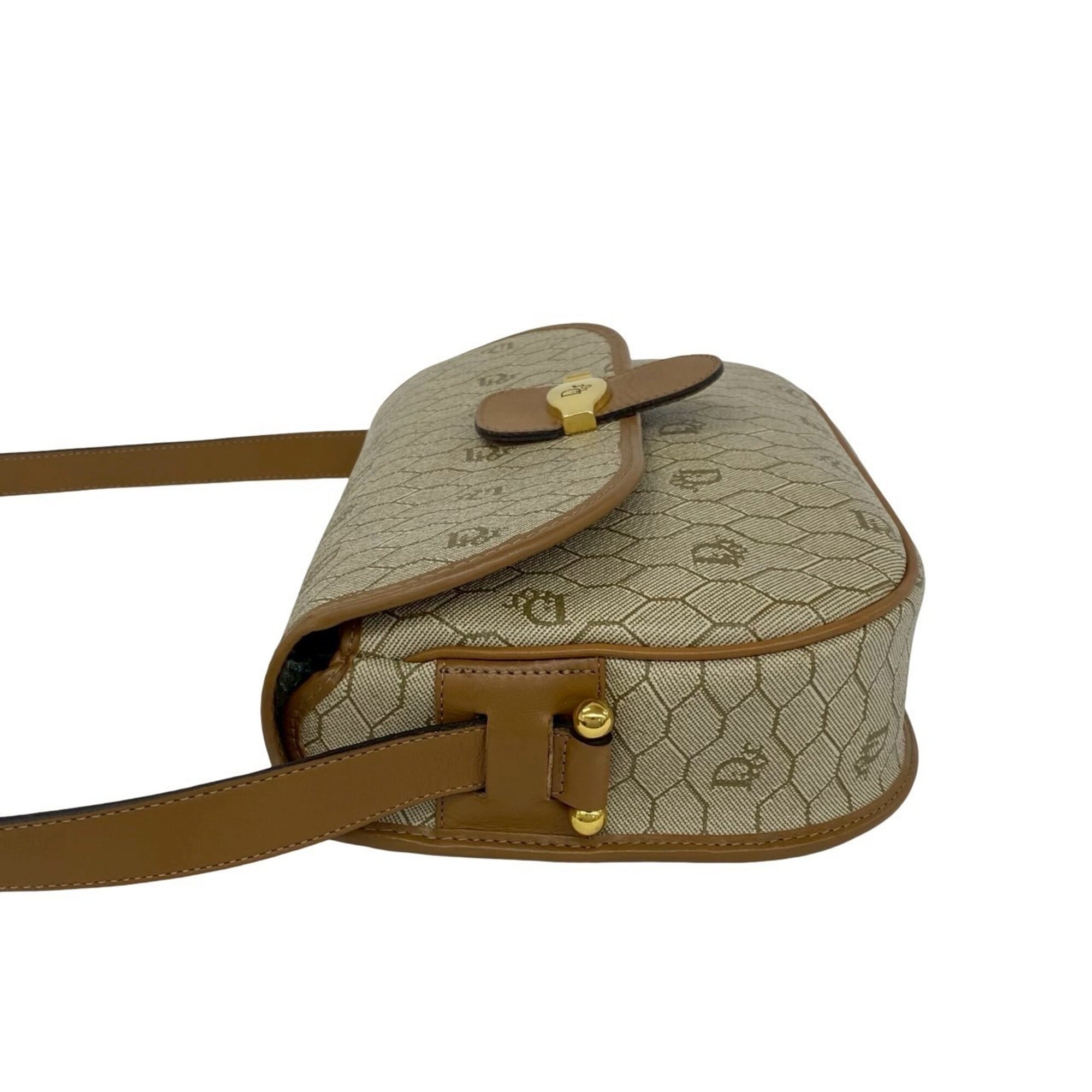 Christian Dior Beige Brown Leather Pvc Pochette Shoulder Bag (Pre-Owned)