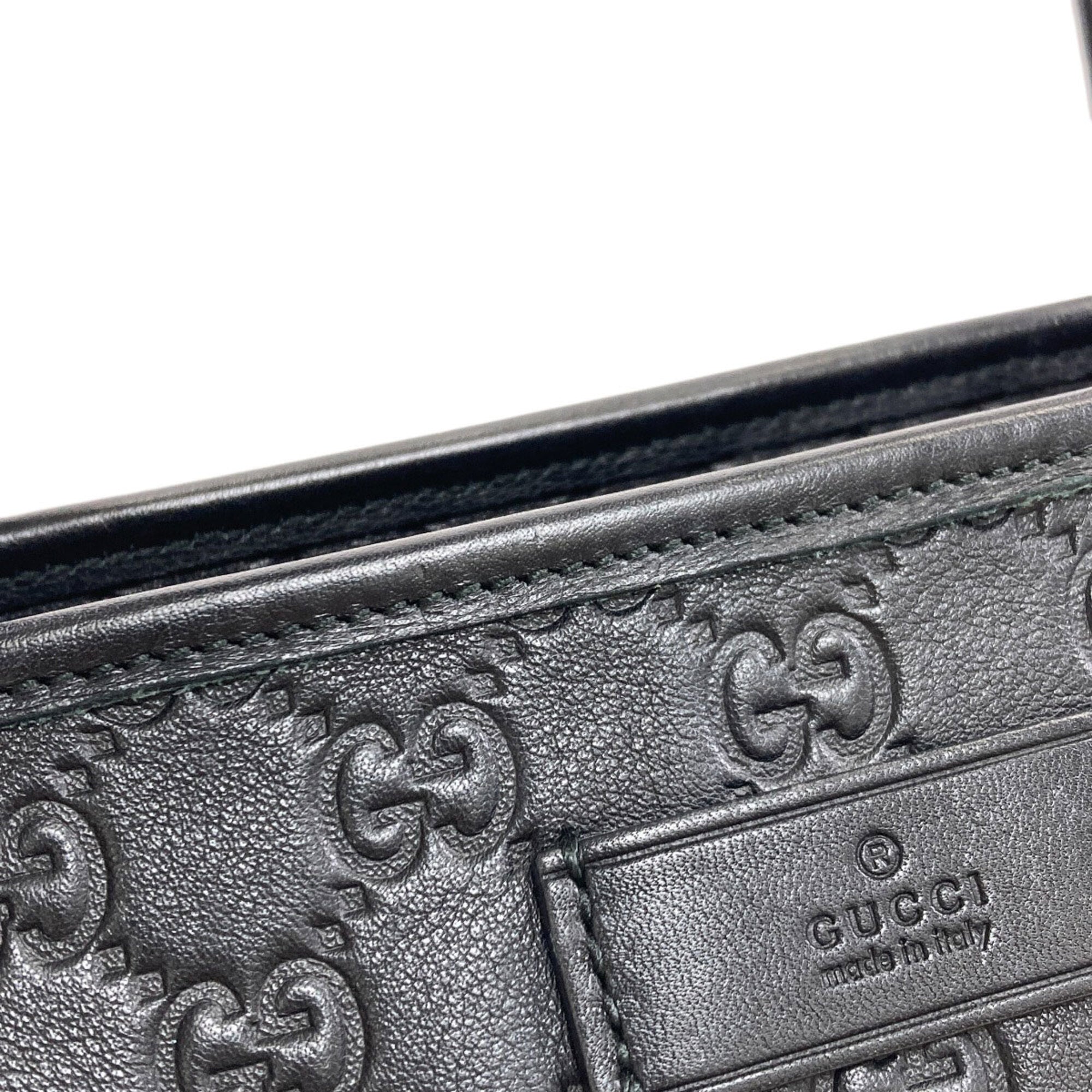 Gucci Black Leather Tote Bag (Pre-Owned)