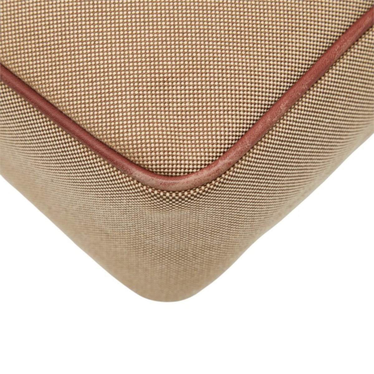 Prada Beige Brown Canvas Leather Shoulder Bag (Pre-Owned)