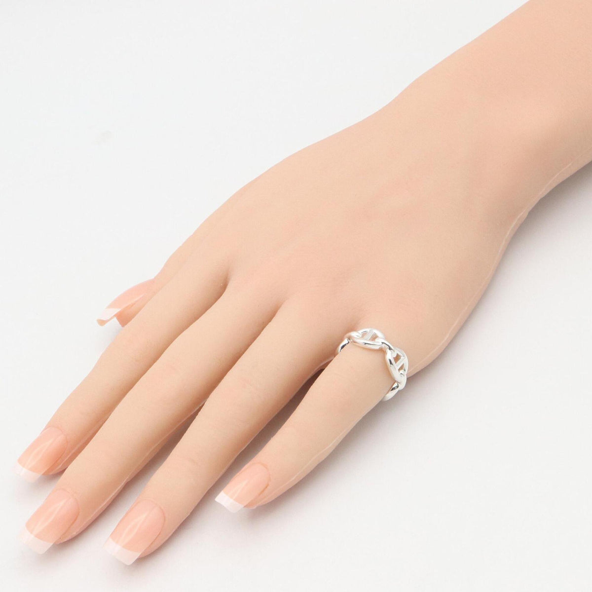 Hermes Silver Silver 925 Band Ring (Pre-Owned)