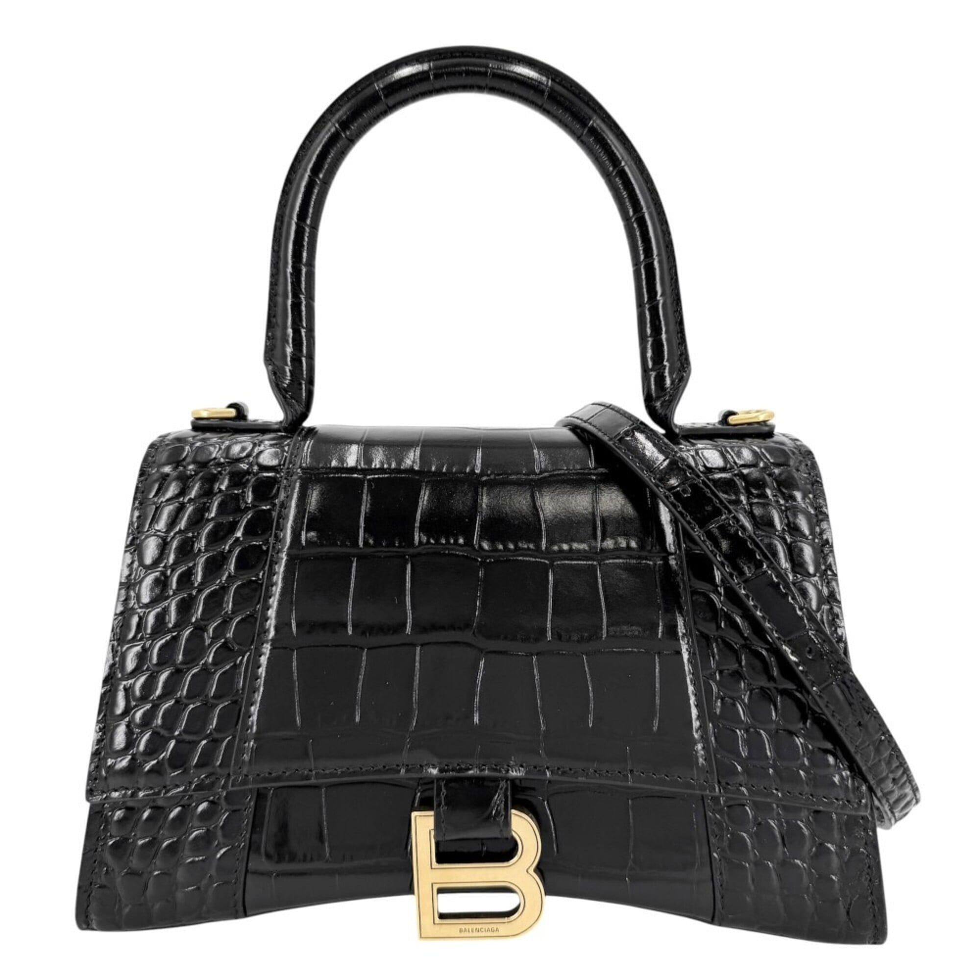 Balenciaga Black Leather Handbag Shoulder Bag (Pre-Owned)
