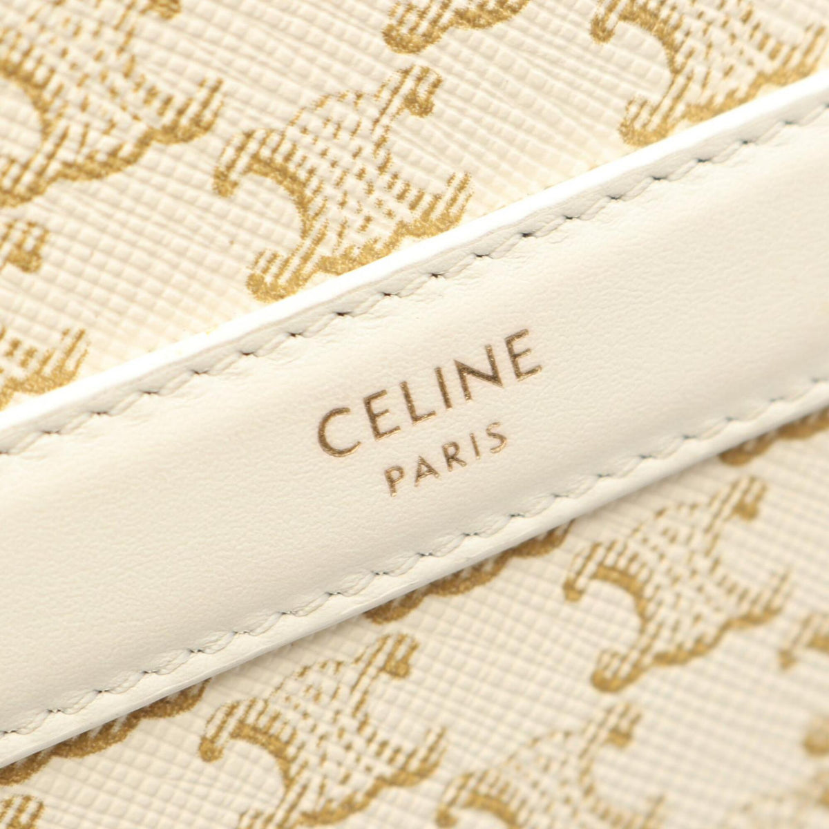 Celine White Coated Canvas Handbag Shoulder Bag (Pre-Owned)