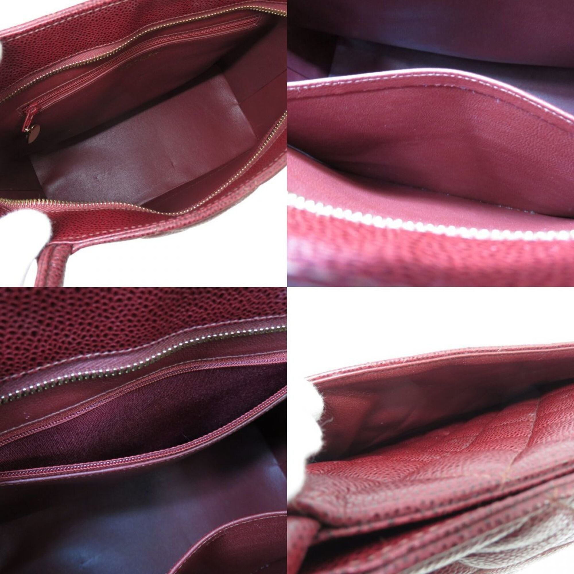 Chanel Bordeaux Grained Calfskin Handbag Tote Bag (Pre-Owned)
