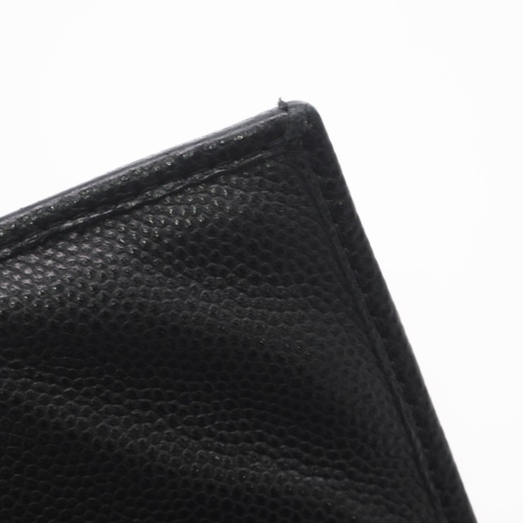 Chanel Black Grained Calfskin Wallet (Tri-Fold) (Pre-Owned)