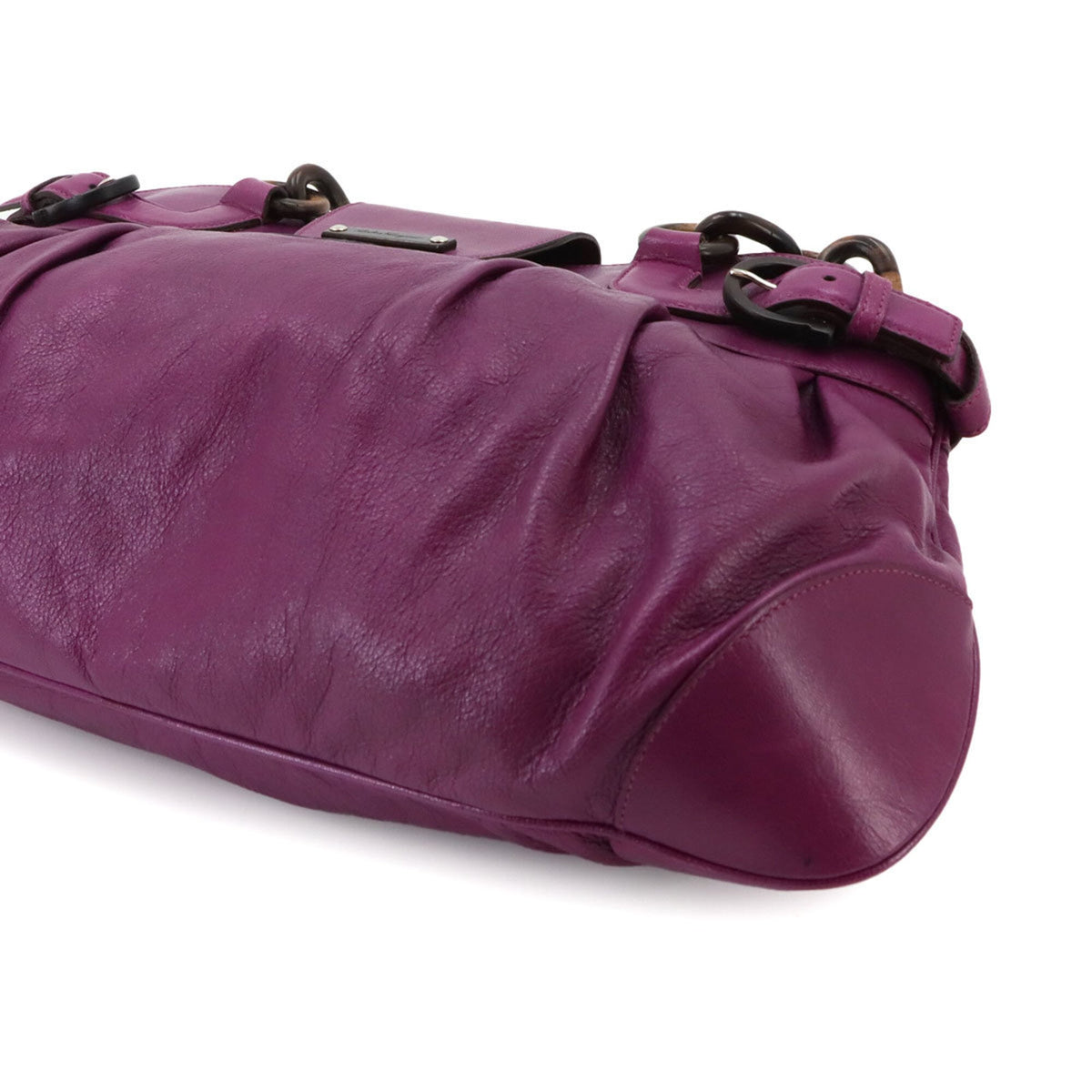 Salvatore Ferragamo Gancini Purple Leather Handbag Shoulder Bag (Pre-Owned)