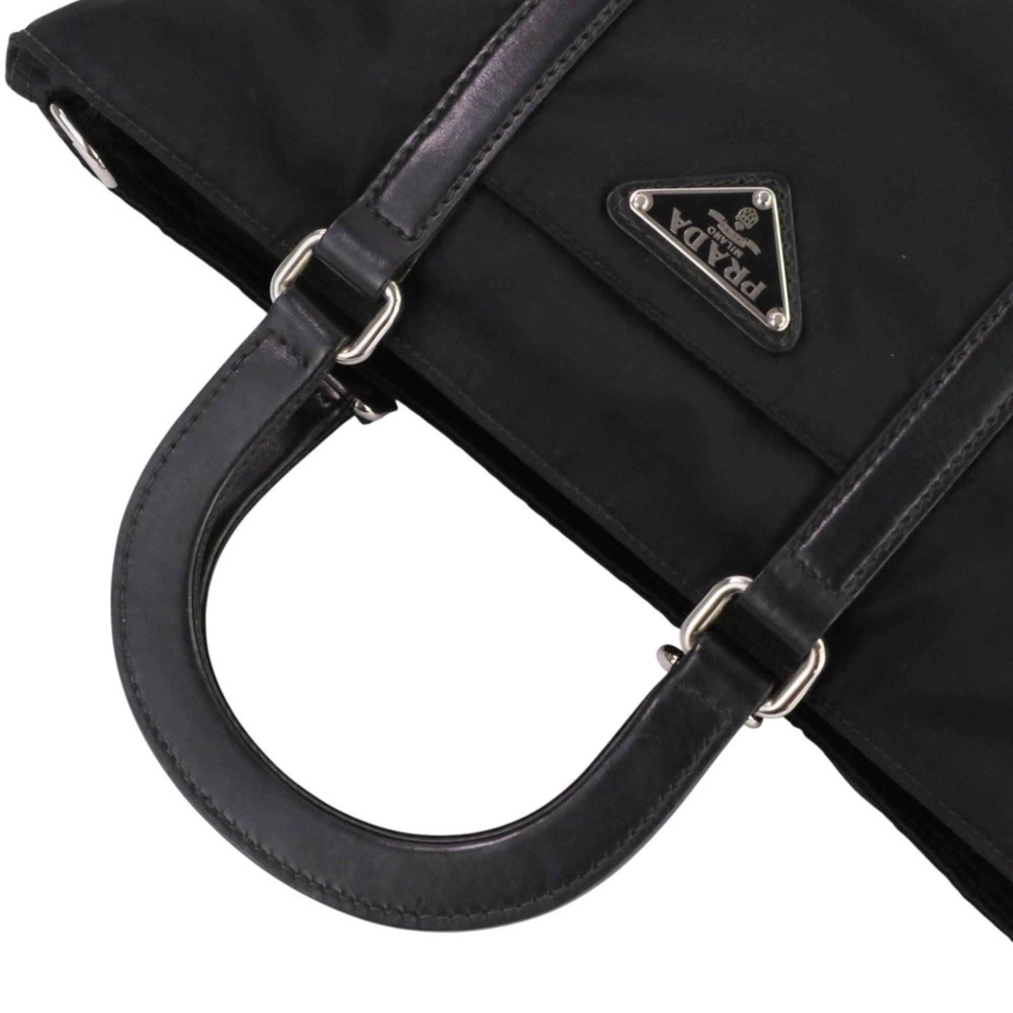 Prada Black Nylon Handbag Shoulder Bag (Pre-Owned)