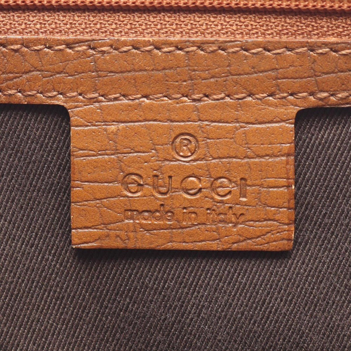 Gucci Beige Brown Canvas Leather Handbag Tote Bag (Pre-Owned)