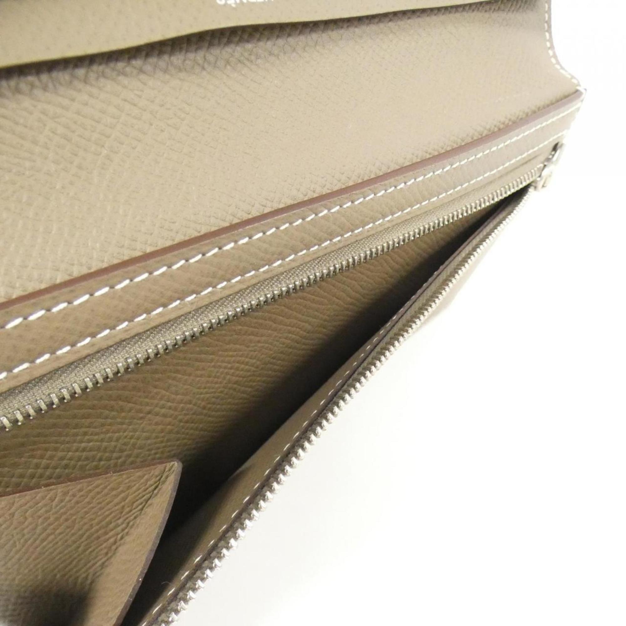 Hermes Etoupe Gray Epsom Leather Long Wallet (Bi-Fold) (Pre-Owned)