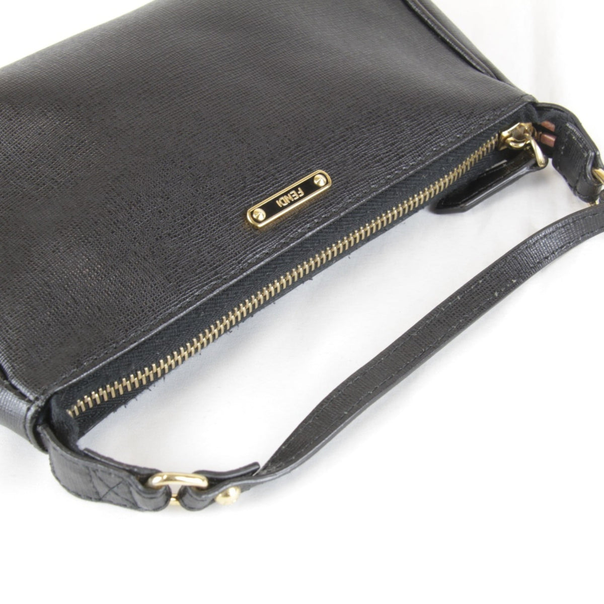 Fendi Black Leather Pouch Shoulder Bag (Pre-Owned)