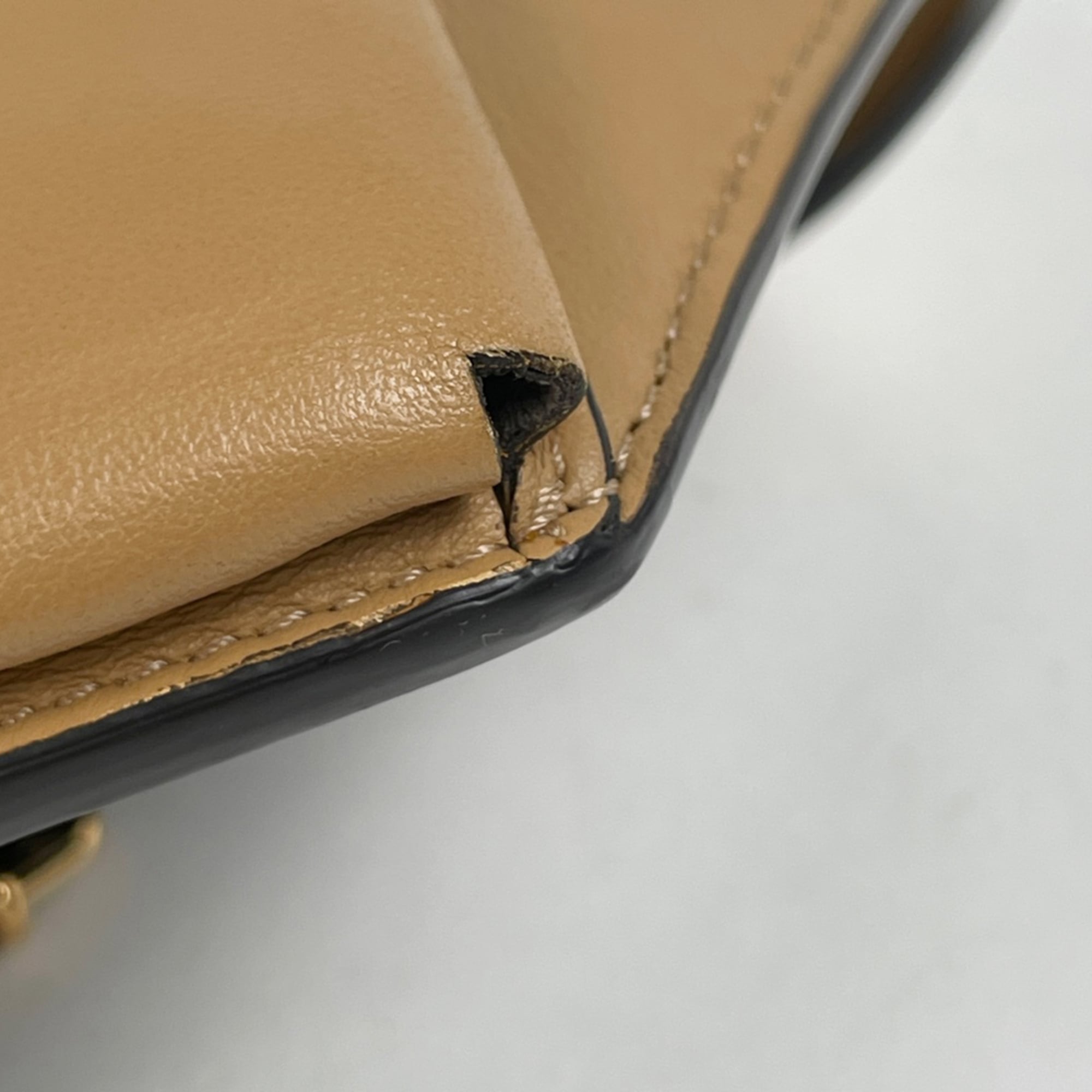 Fendi Beige Black Leather Fanny Pack Sling Bag (Pre-Owned)
