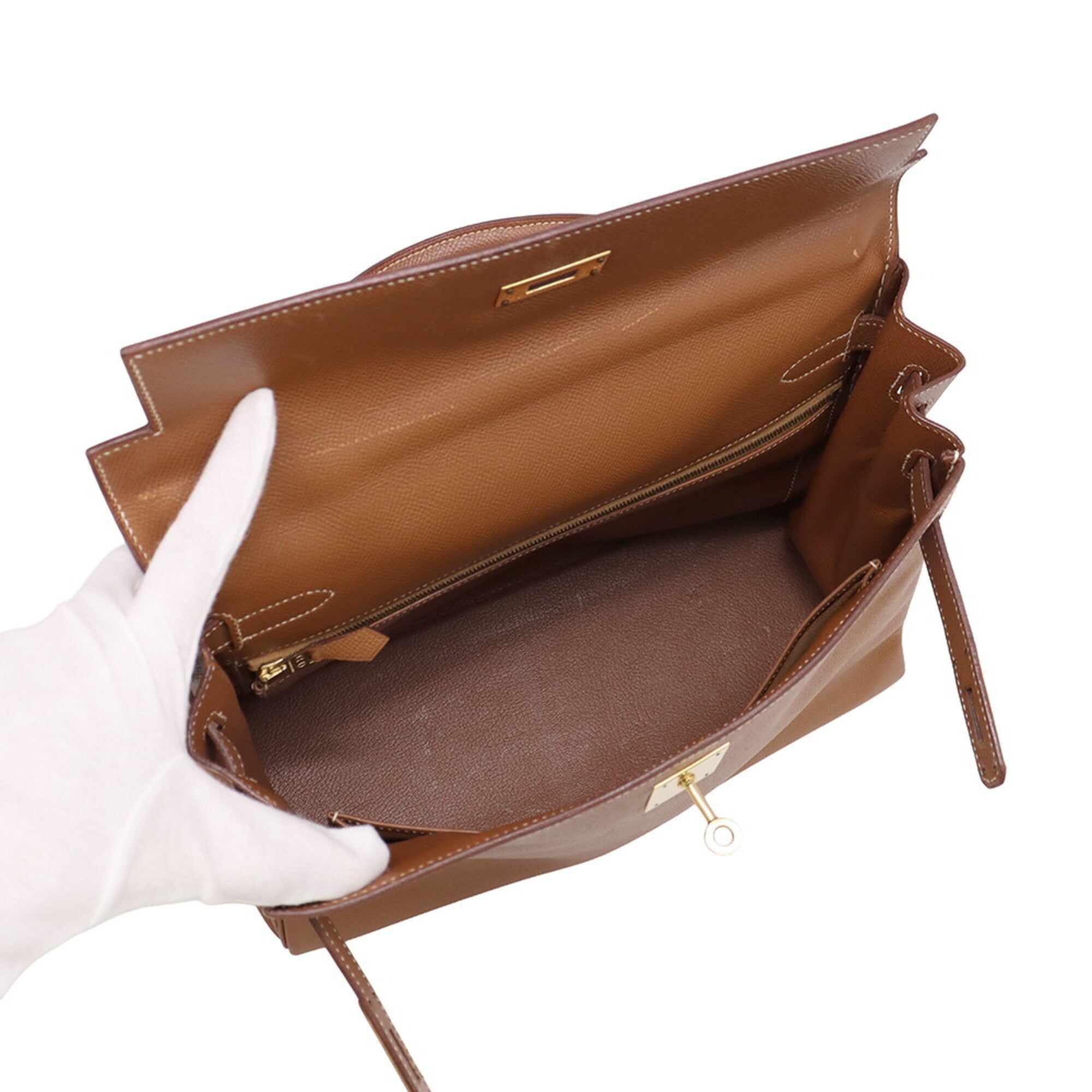 Hermes Gold Courchevel Leather Handbag (Pre-Owned)