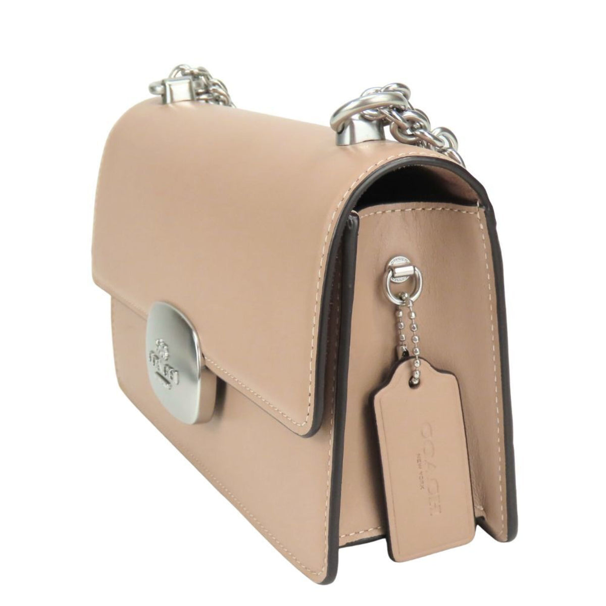 Coach Beige Leather Shoulder Bag (Pre-Owned)