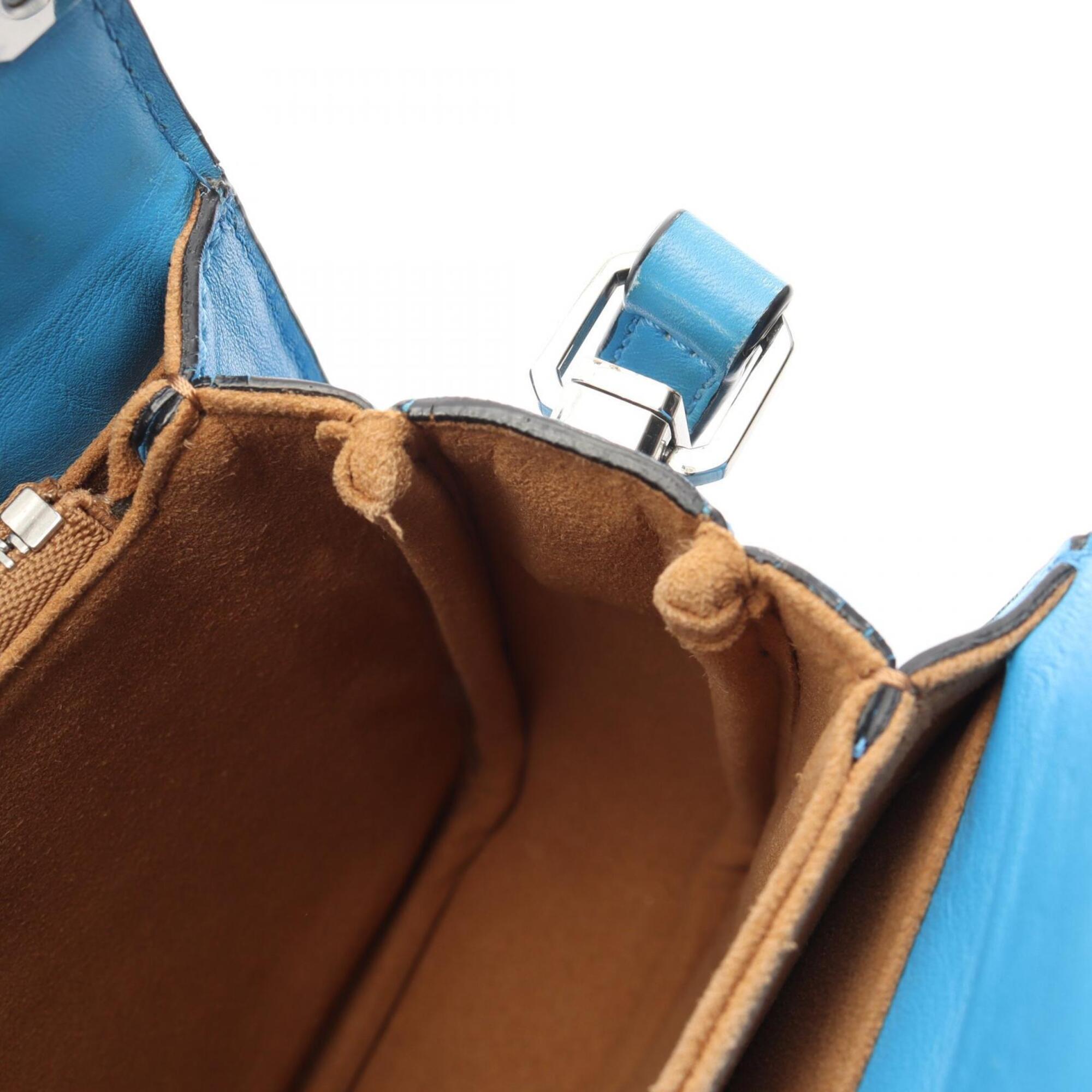 Mcm Blue Leather Handbag Shoulder Bag (Pre-Owned)