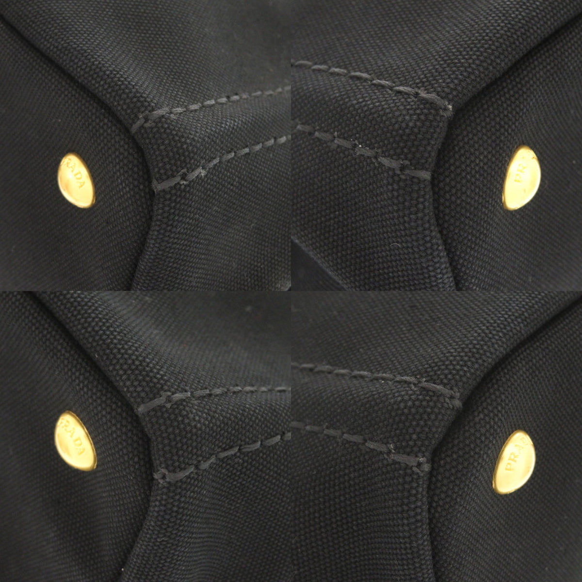 Prada Black Canvas Handbag Shoulder Bag Tote Bag (Pre-Owned)