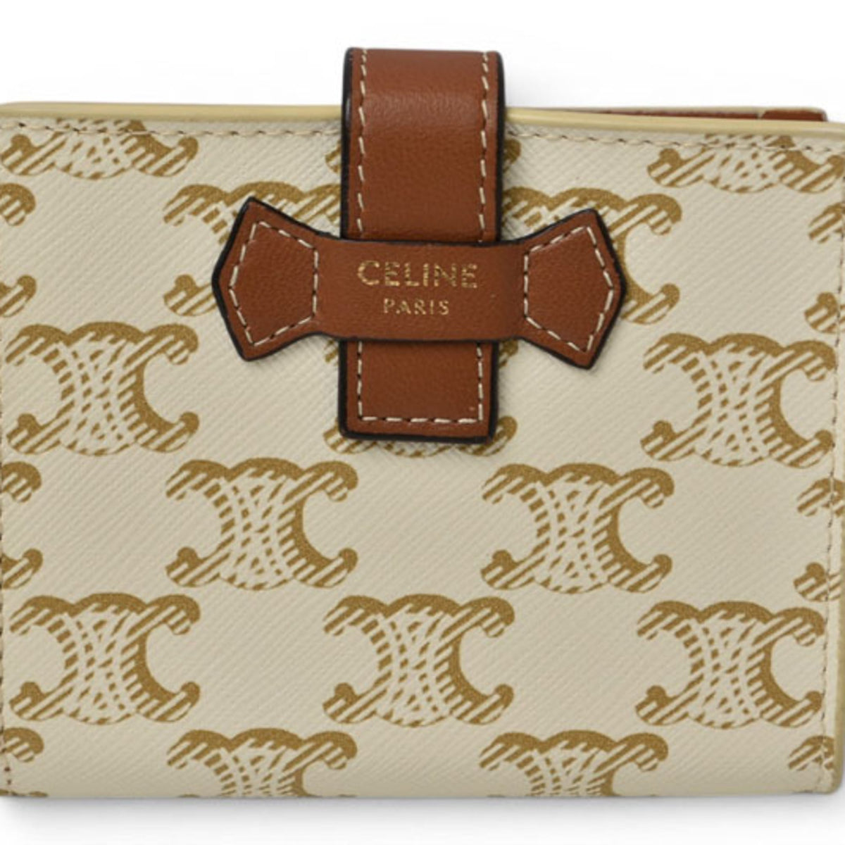 Celine Brown Ivory Coated Canvas Wallet (Bi-Fold) (Pre-Owned)