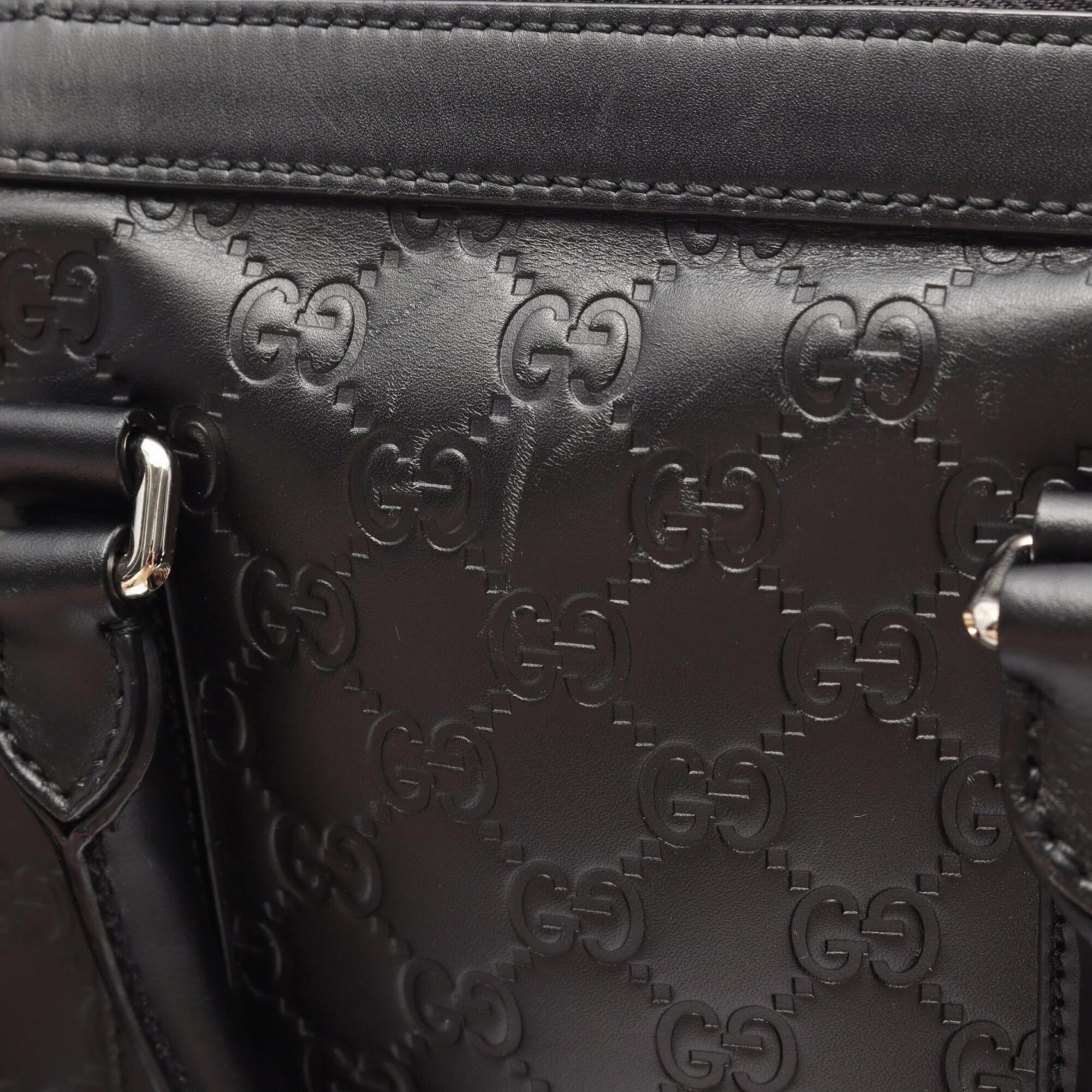 Gucci Black Leather Briefcase Handbag (Pre-Owned)