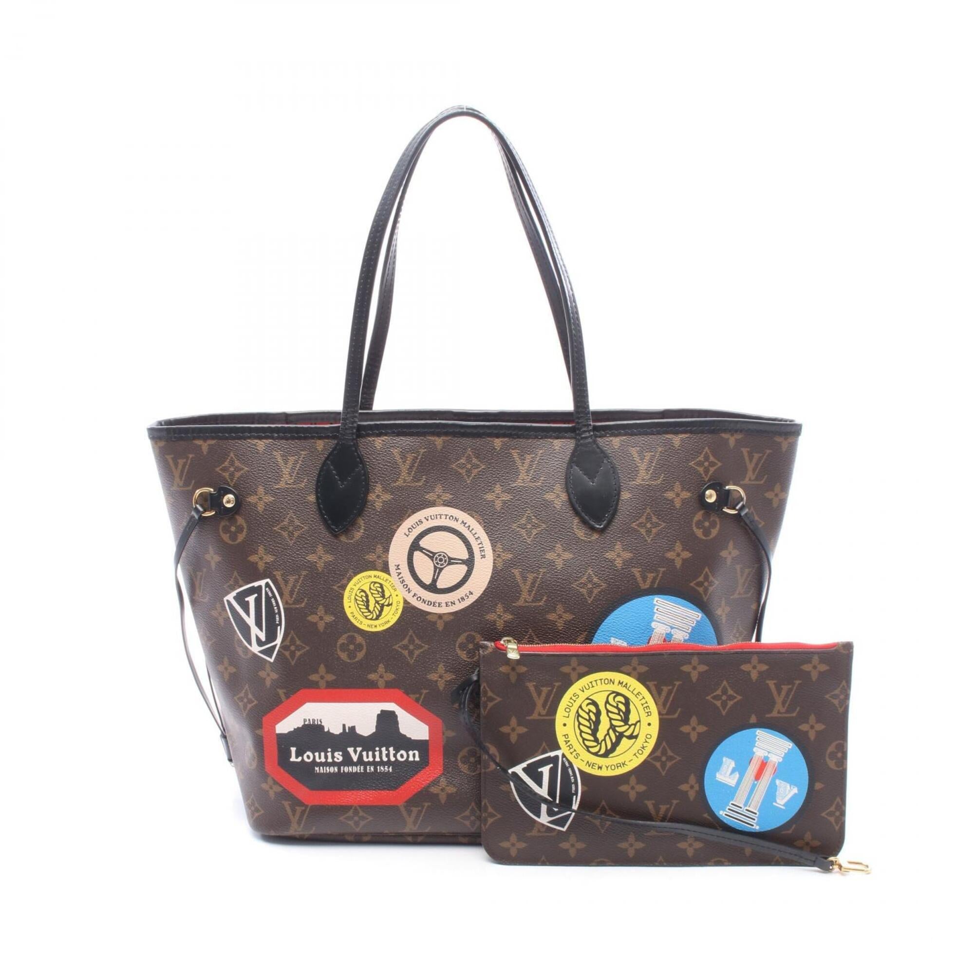 Louis Vuitton Brown Multi-Color Coated Canvas Monogram Pvc Leather Handbag Pouch Tote Bag (Pre-Owned)