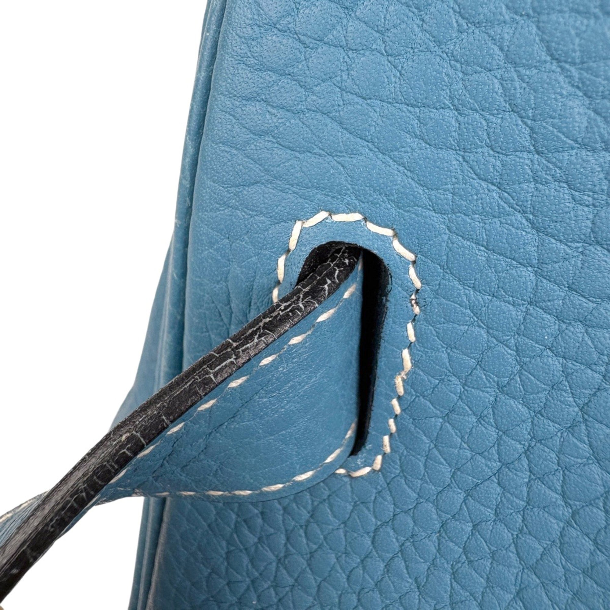 Hermes Blue Jean Togo Leather Handbag (Pre-Owned)