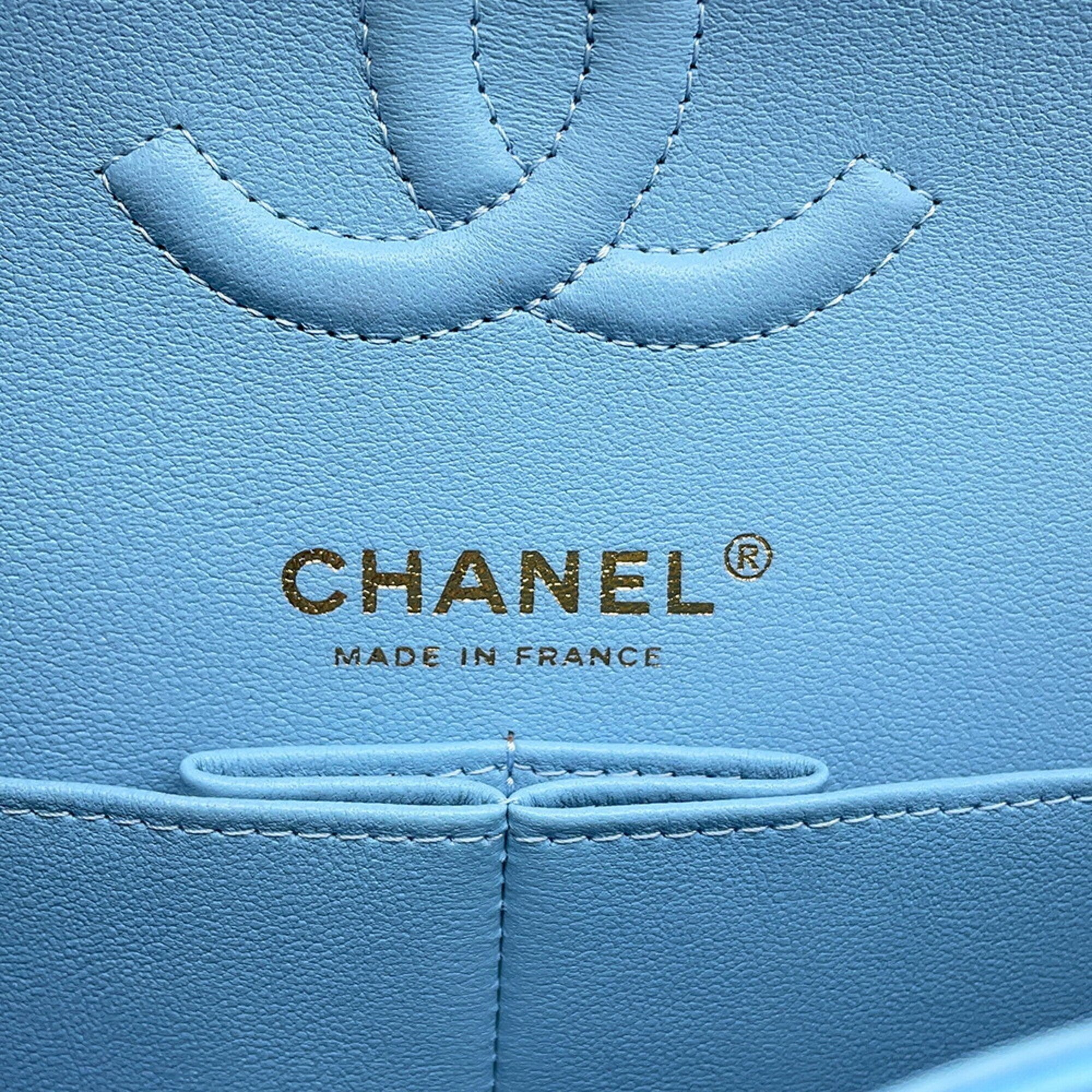 Chanel Sky Blue Grained Calfskin Handbag Shoulder Bag (Pre-Owned)