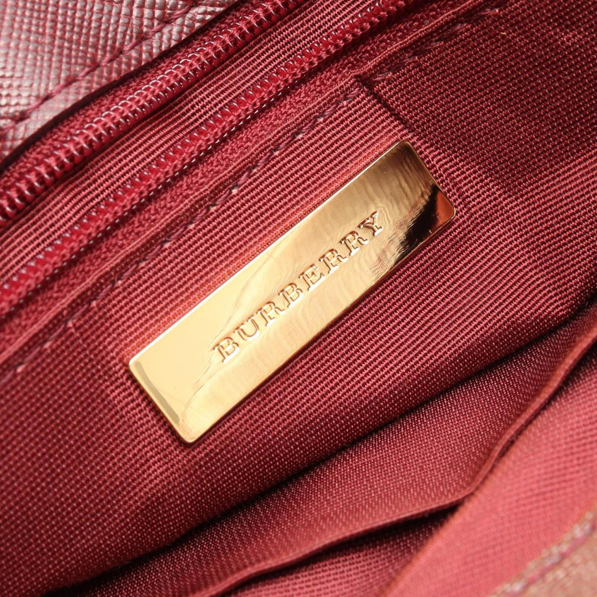 Burberry Beige Bordeaux Multi-Color Canvas Leather Handbag Shoulder Bag (Pre-Owned)