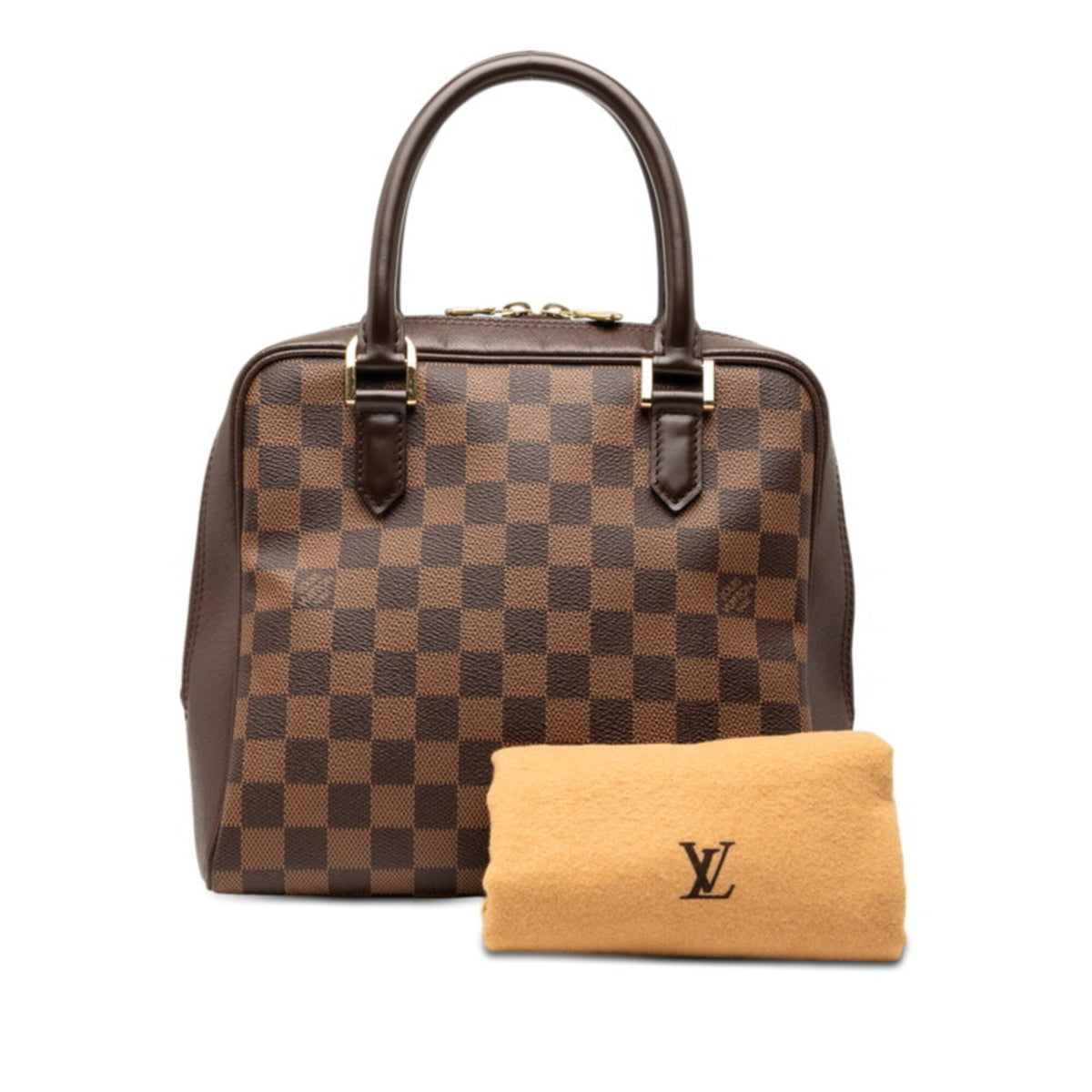 Louis Vuitton Damier Brown Damier Canvas Leather Handbag (Pre-Owned)